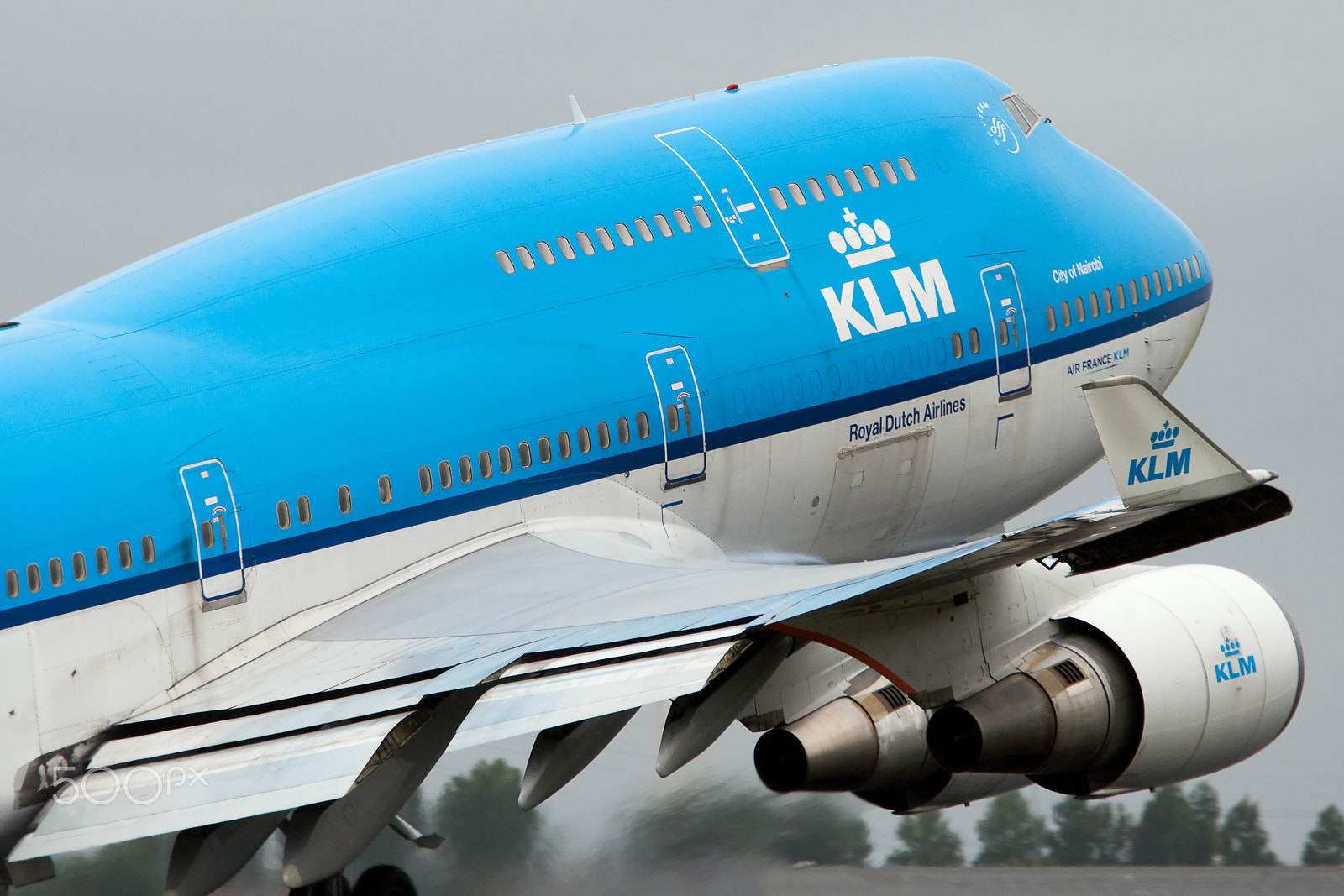 Canon EF 70-200mm F4L USM sample photo. Klm 747 taking off from schiphol photography