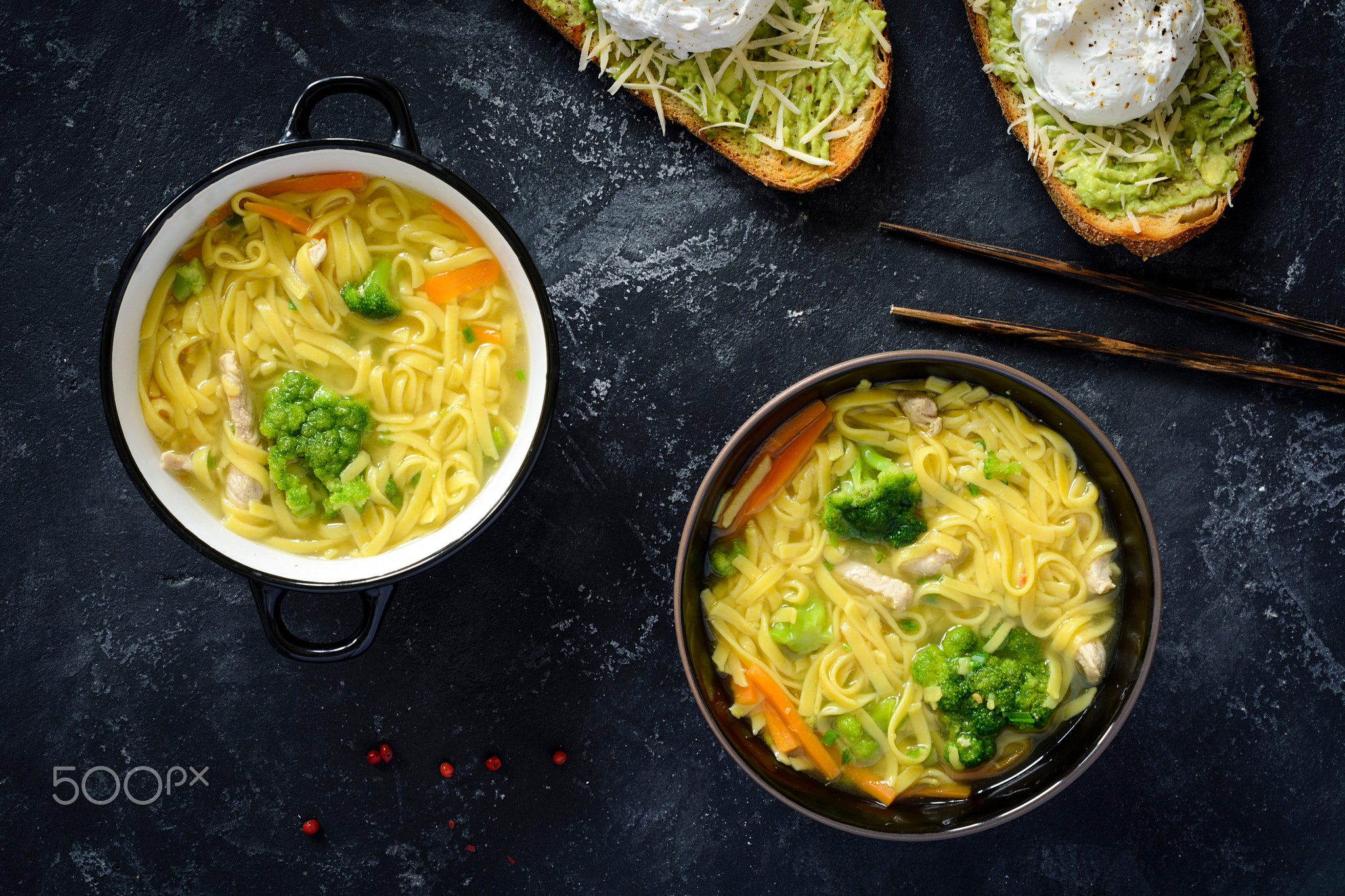 Asian egg noodle soup