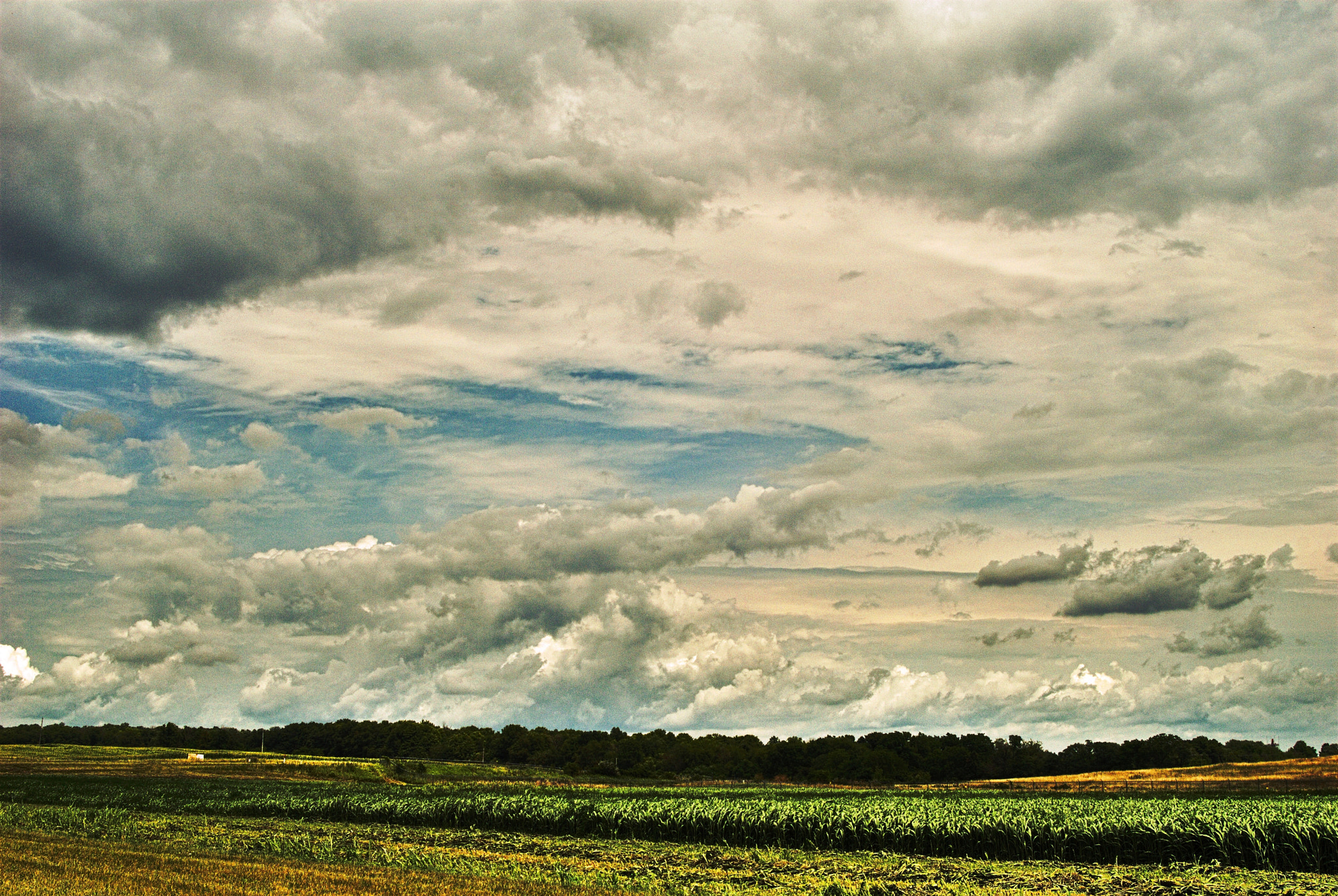 Nikon D200 sample photo. Fields beneath a troubled sky photography