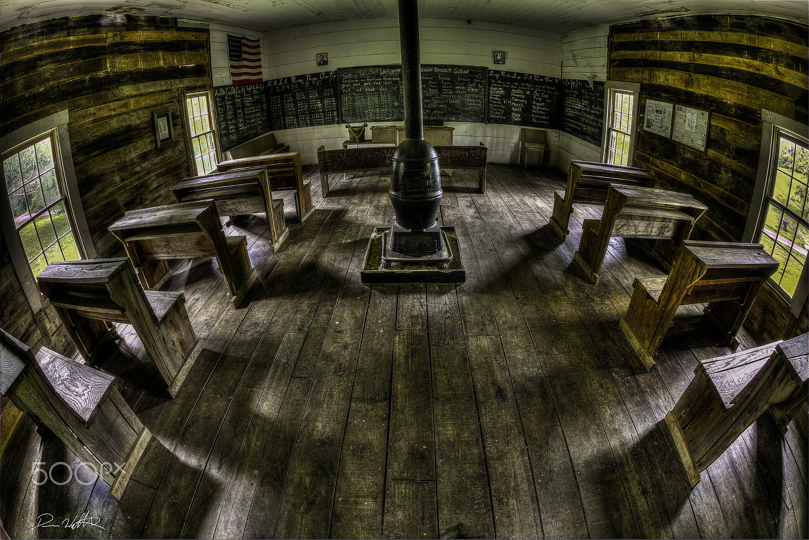 Nikon D810 + Nikon AF Fisheye-Nikkor 16mm F2.8D sample photo. One room school house,t. home place paintsville ky. photography