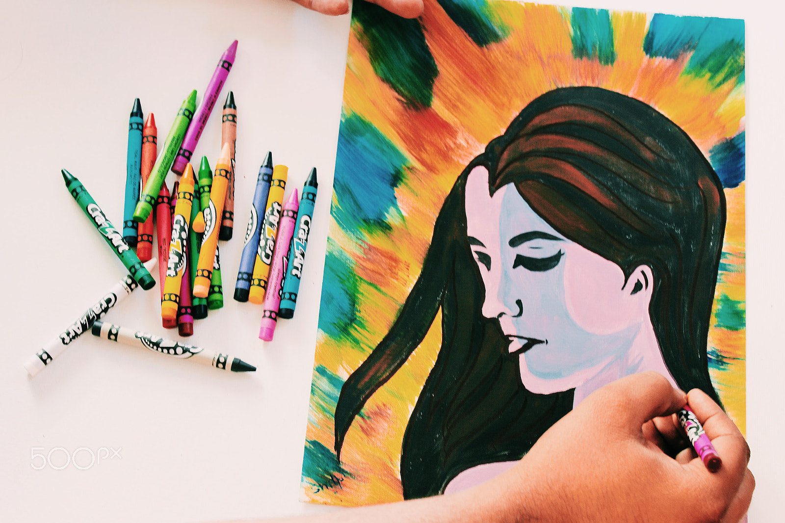 Canon EF-S 18-55mm F3.5-5.6 IS II sample photo. Painter working on final touch up on the art work photography