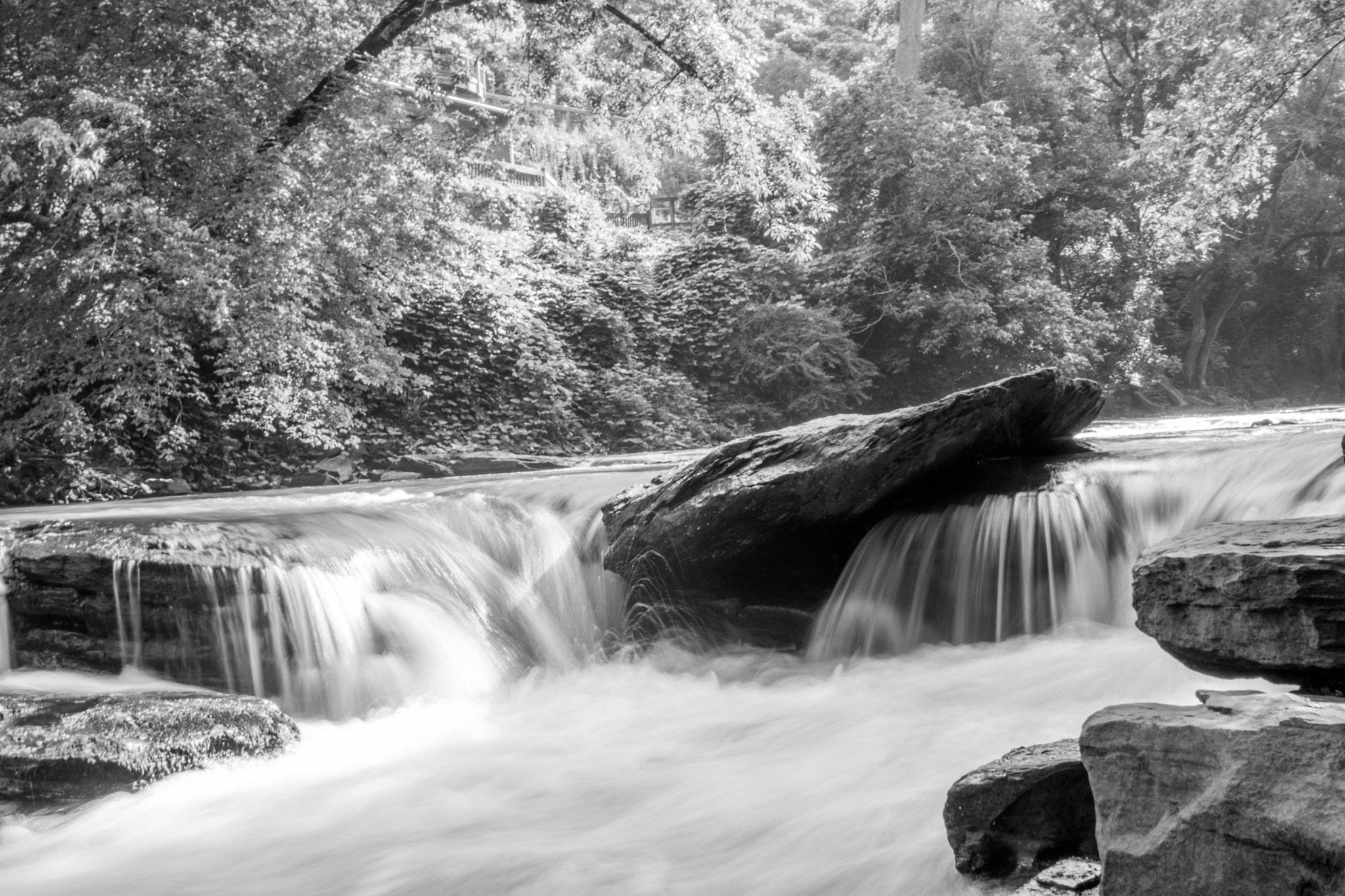 AF Zoom-Nikkor 28-85mm f/3.5-4.5 sample photo. Black and white small falls photography