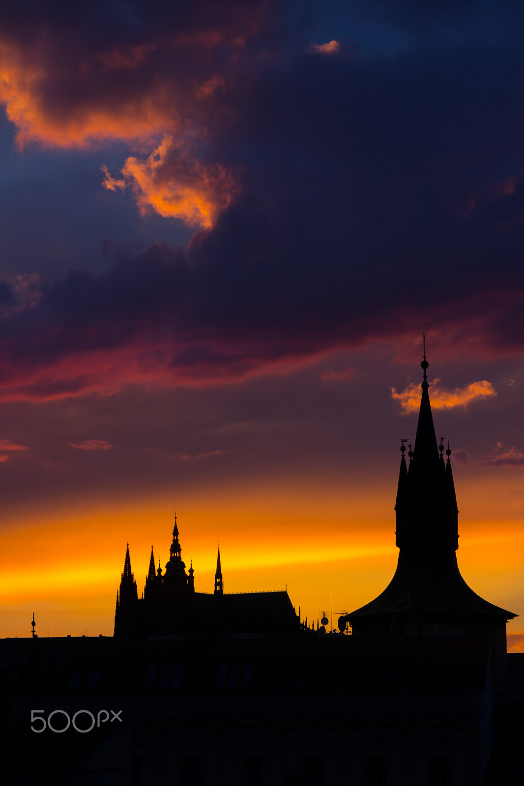 Canon EOS 60D + Sigma 17-70mm F2.8-4 DC Macro OS HSM sample photo. Prague sunset skyline photography