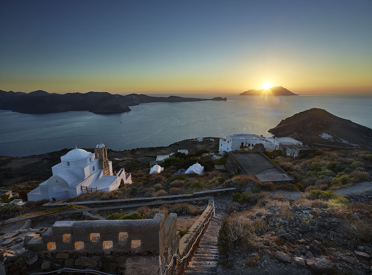 Phase One IQ260 sample photo. Milos island sunset view from the castle photography