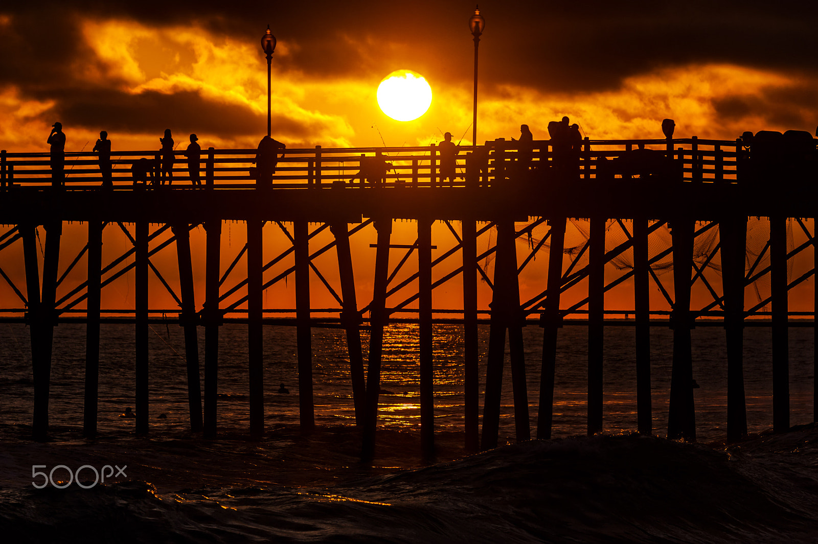 Nikon D3S sample photo. Sunset at the oceanside pier - august 1, 2016 photography