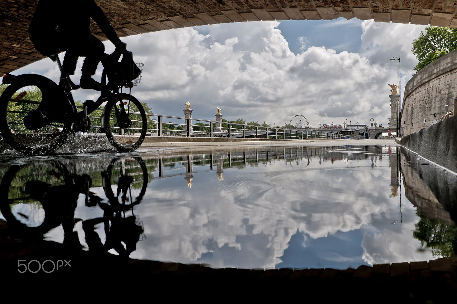 Nikon D300 sample photo. Paris puddle photography