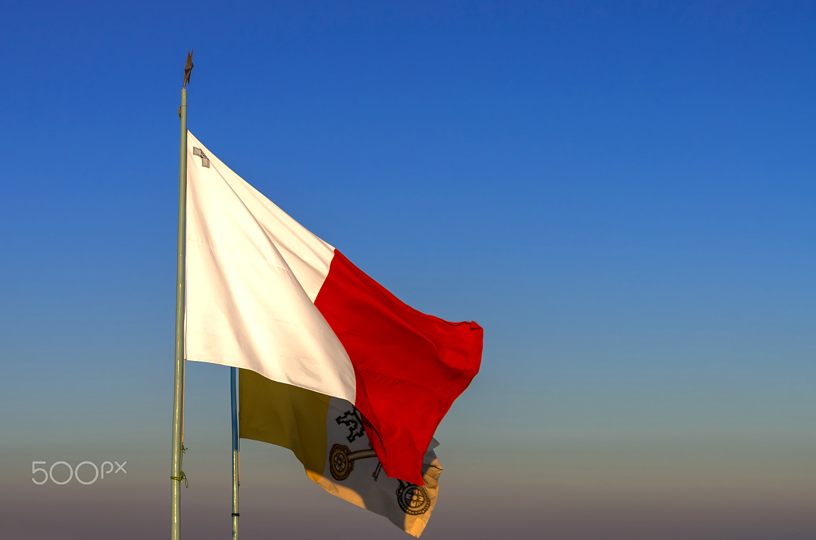 Pentax K-5 II sample photo. Maltese and vatican flags photography