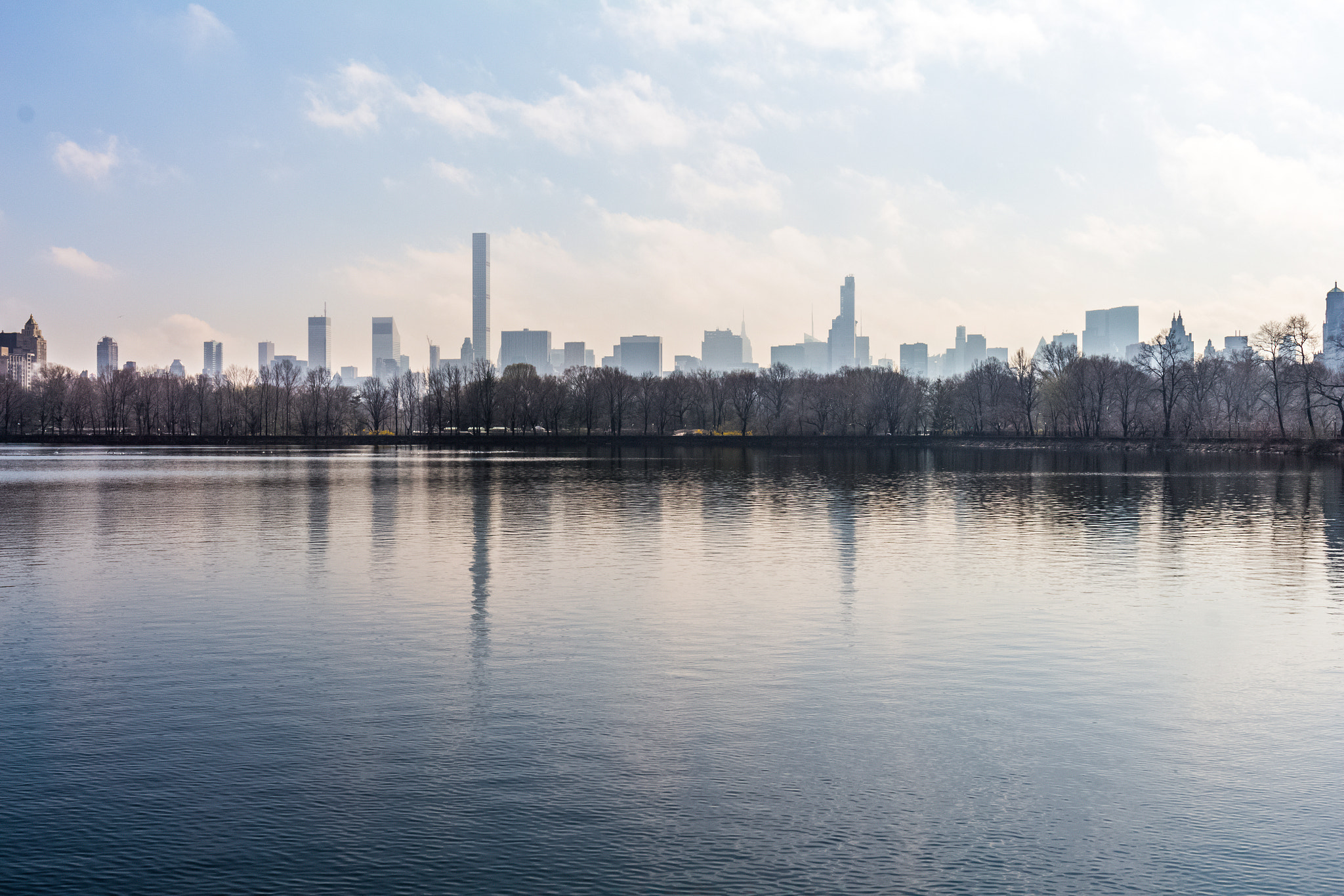 Canon EF 24-70mm F4L IS USM sample photo. New york foggy landscape photography