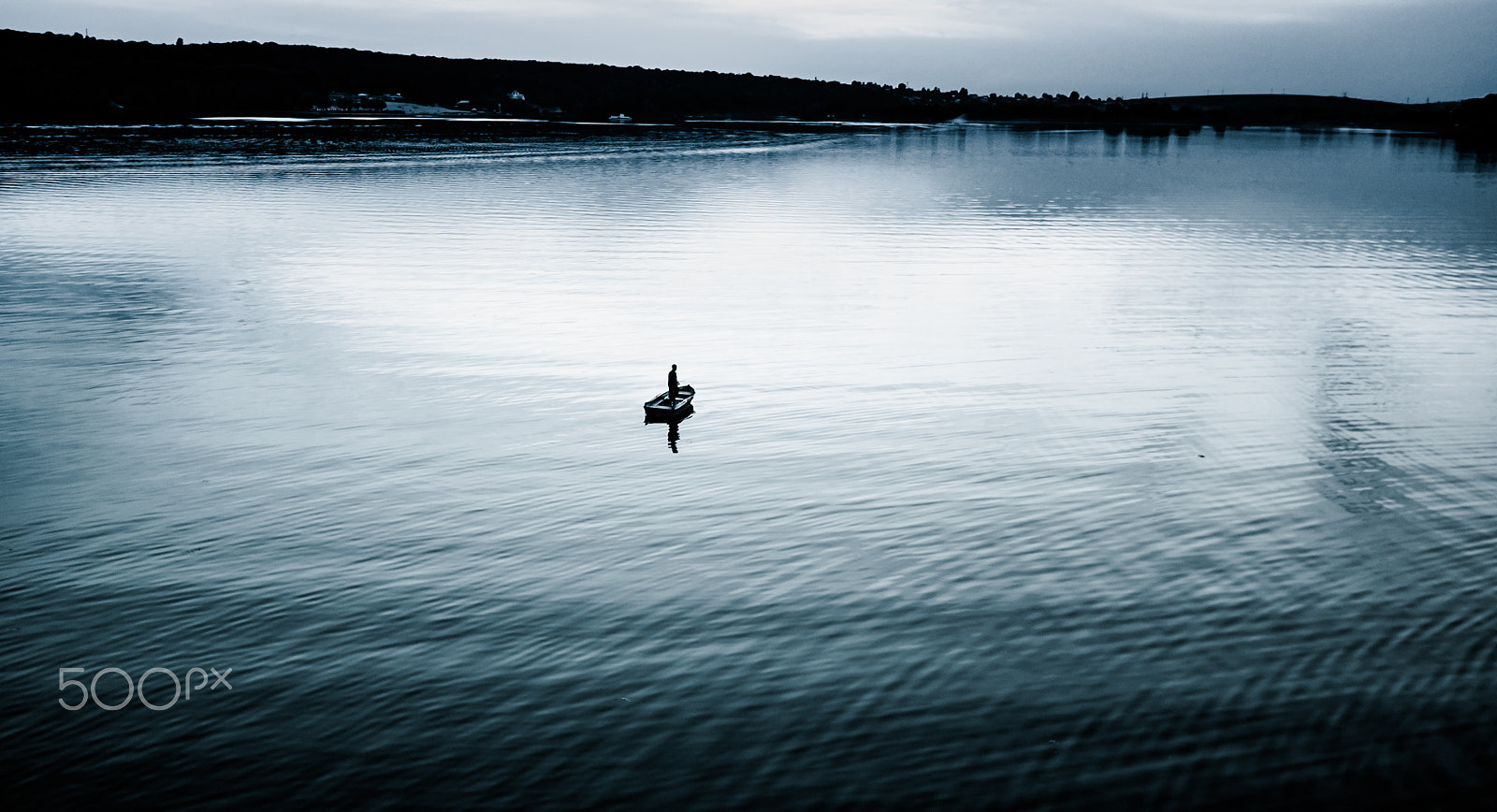 DJI FC550 sample photo. Lonely fisherman on a lake photography