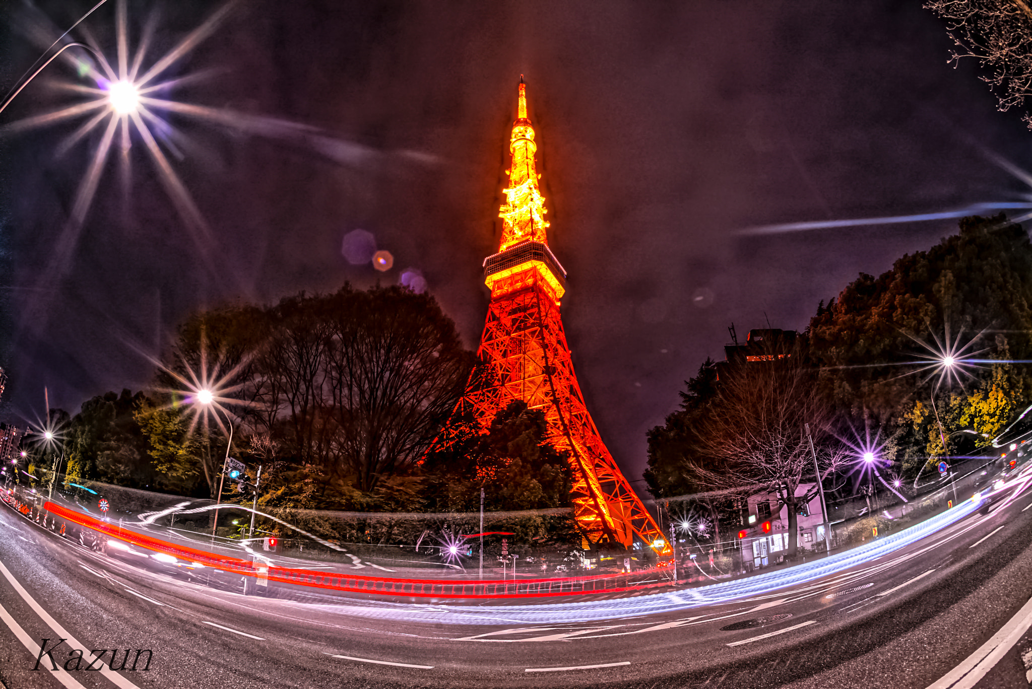 Sony a7S II + Sony 16mm F2.8 Fisheye sample photo. Tokyo tower photography