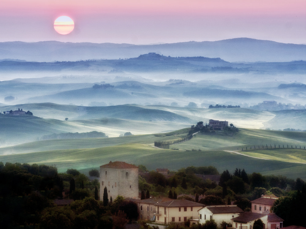 Canon EOS 40D sample photo. Castle grotti sunrise nik adjust xframing edit photography