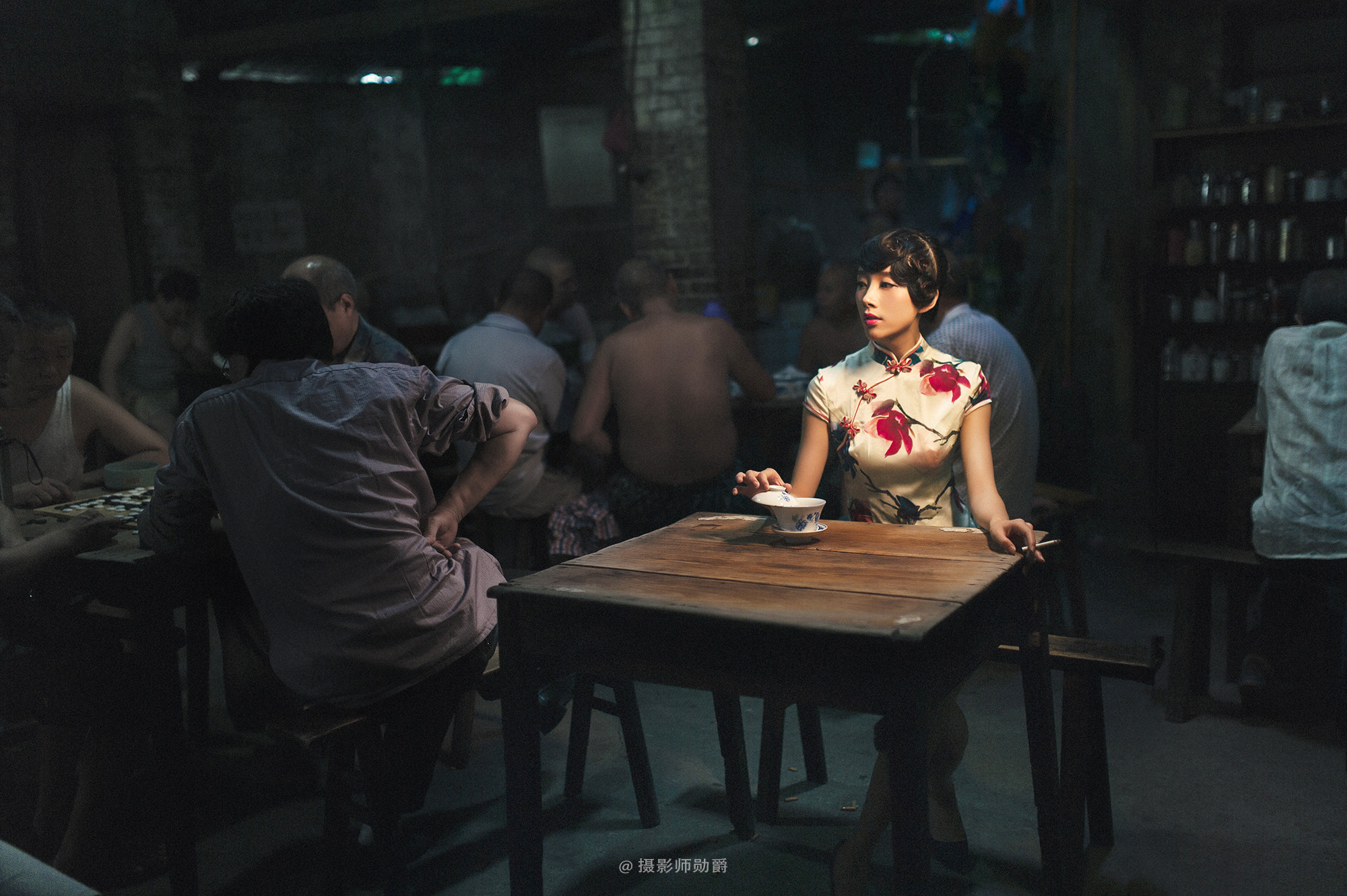 Nikon Df + Sigma 35mm F1.4 DG HSM Art sample photo. 交通茶馆-旗袍 photography