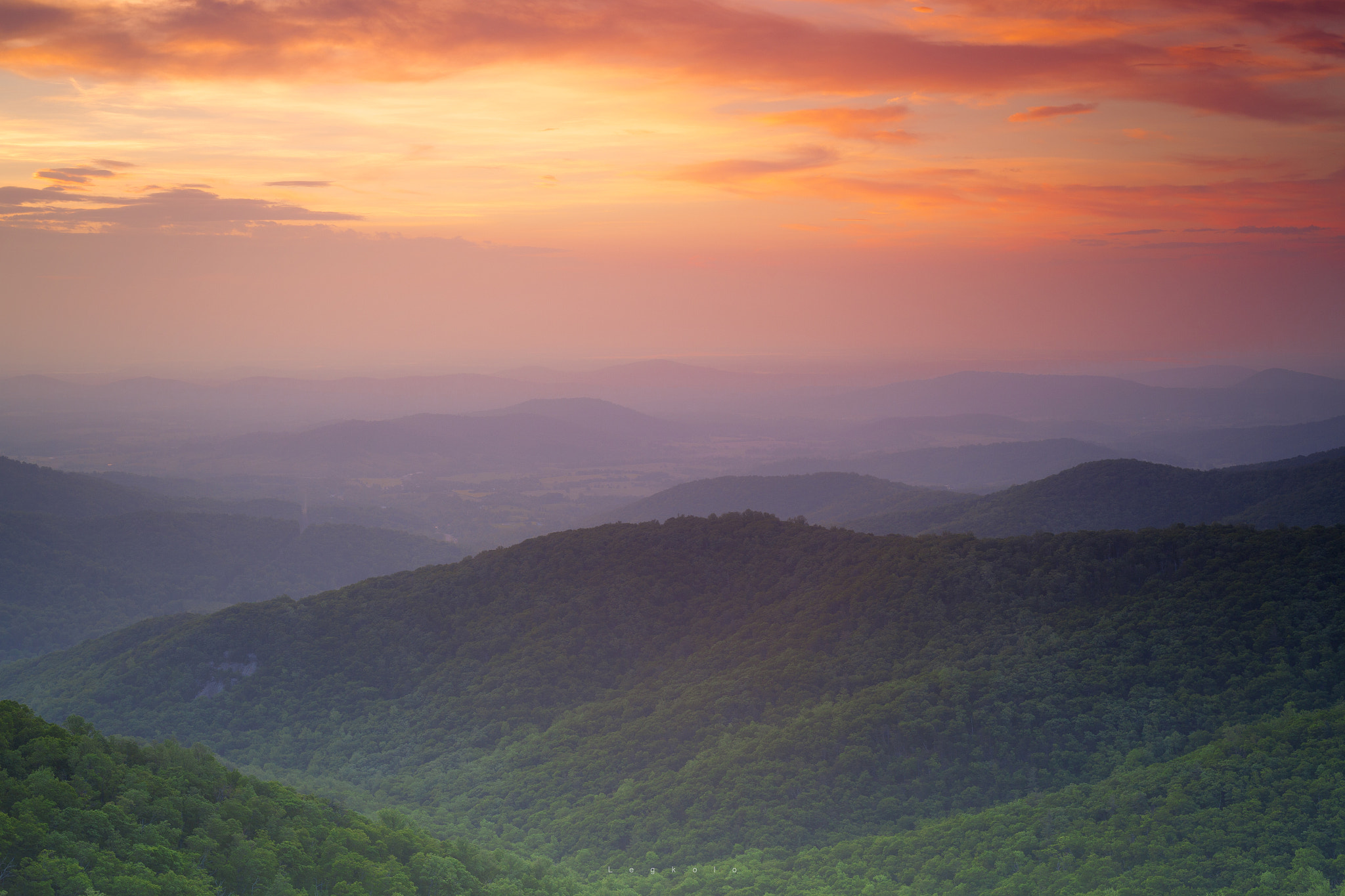 Canon EF 50mm f/1.8 sample photo. Blue ridge sunset photography