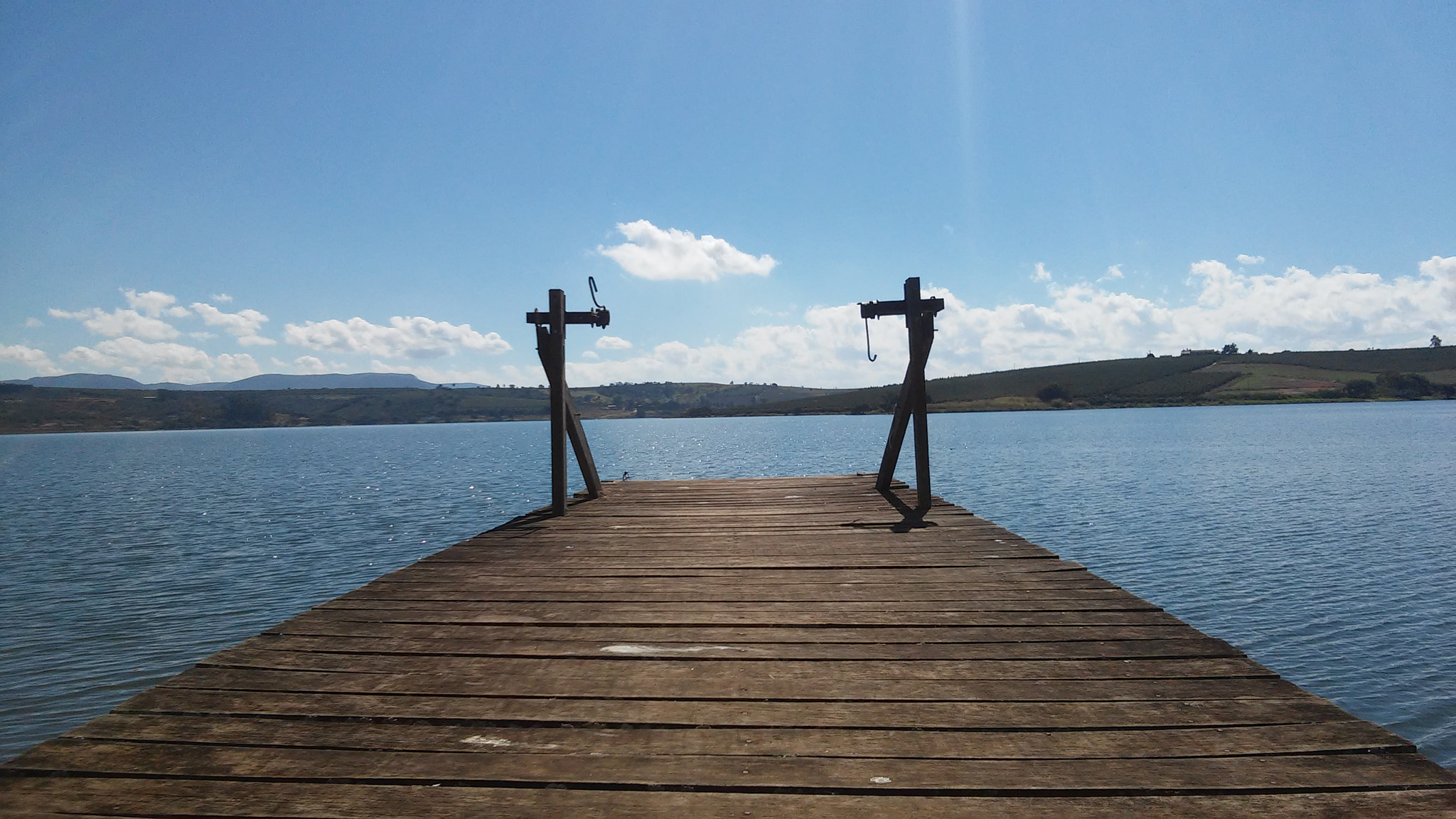 LG D410 sample photo. Pier in blue photography