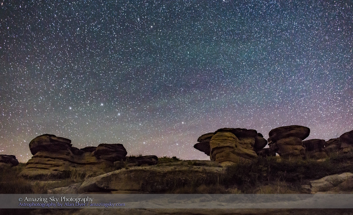 Canon EF 24mm f/1.4L sample photo. Big dipper over writing-on-stone photography
