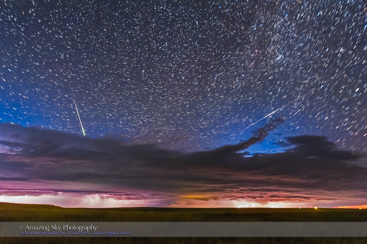 Canon EOS 60D + Canon EF 16-35mm F2.8L USM sample photo. Lightning, iridium and meteor, oh my! photography