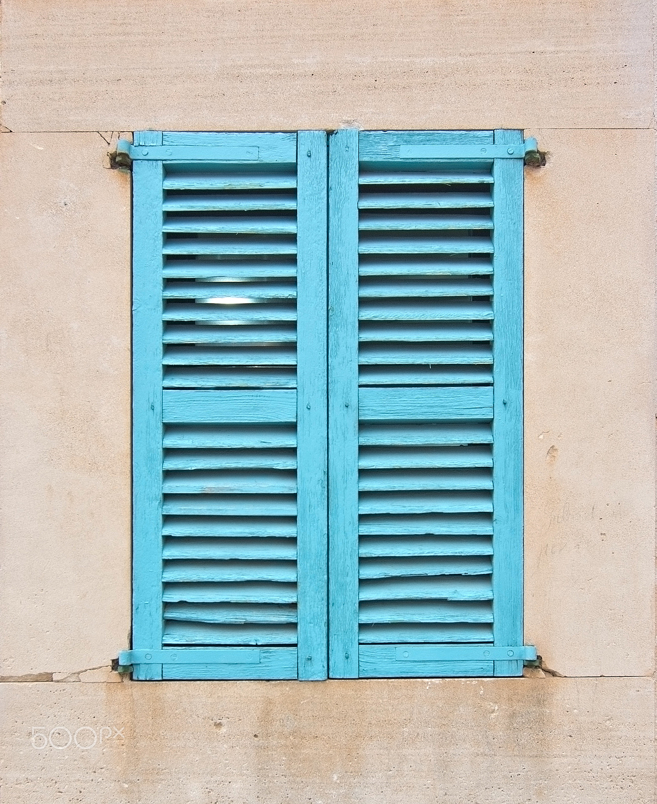 Nikon D7100 sample photo. Turquoise window with shutters photography
