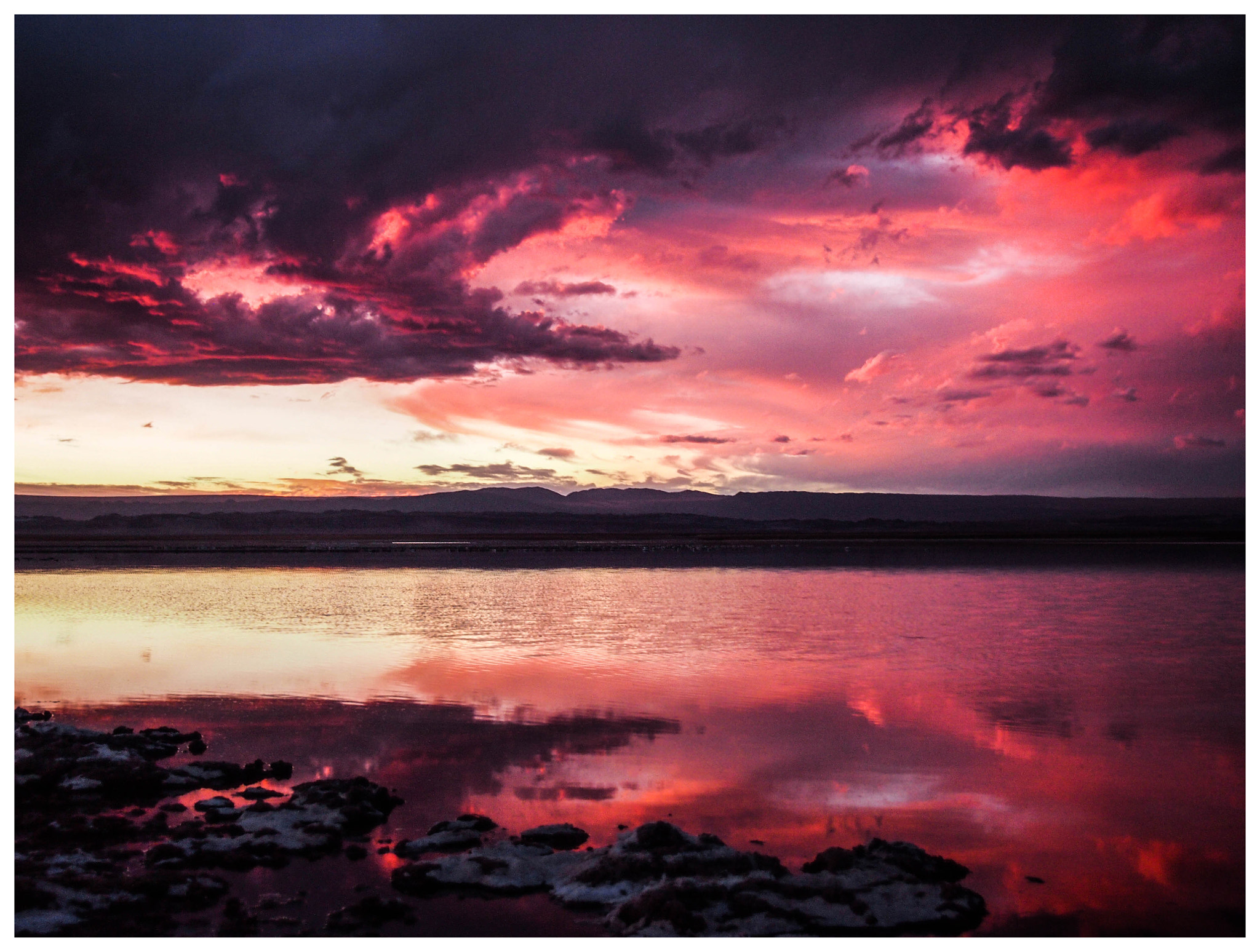 Olympus PEN E-PM1 sample photo. Pink sunset in atacama desert photography