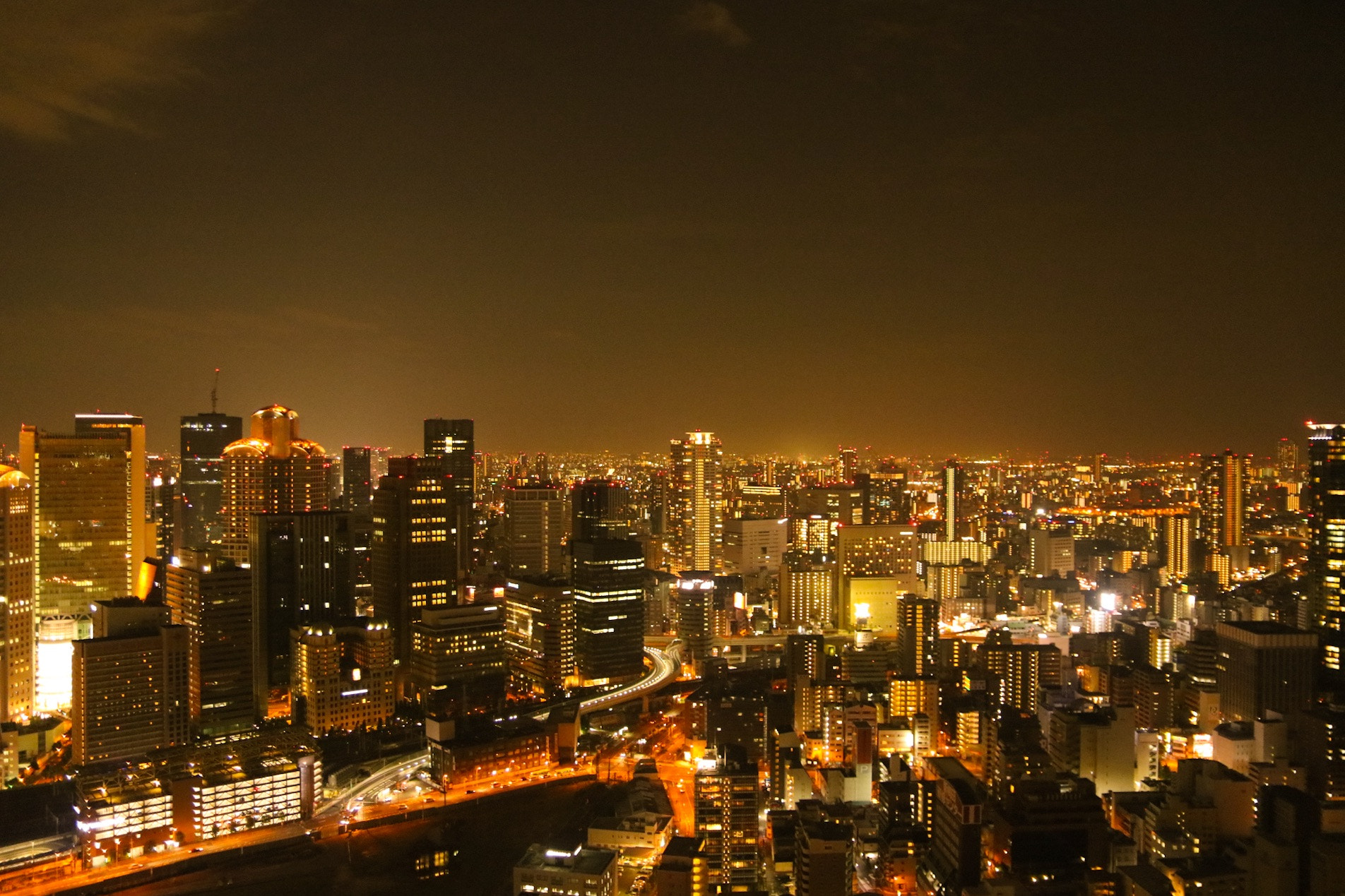 Canon 17-50mm sample photo. Osaka night view photography