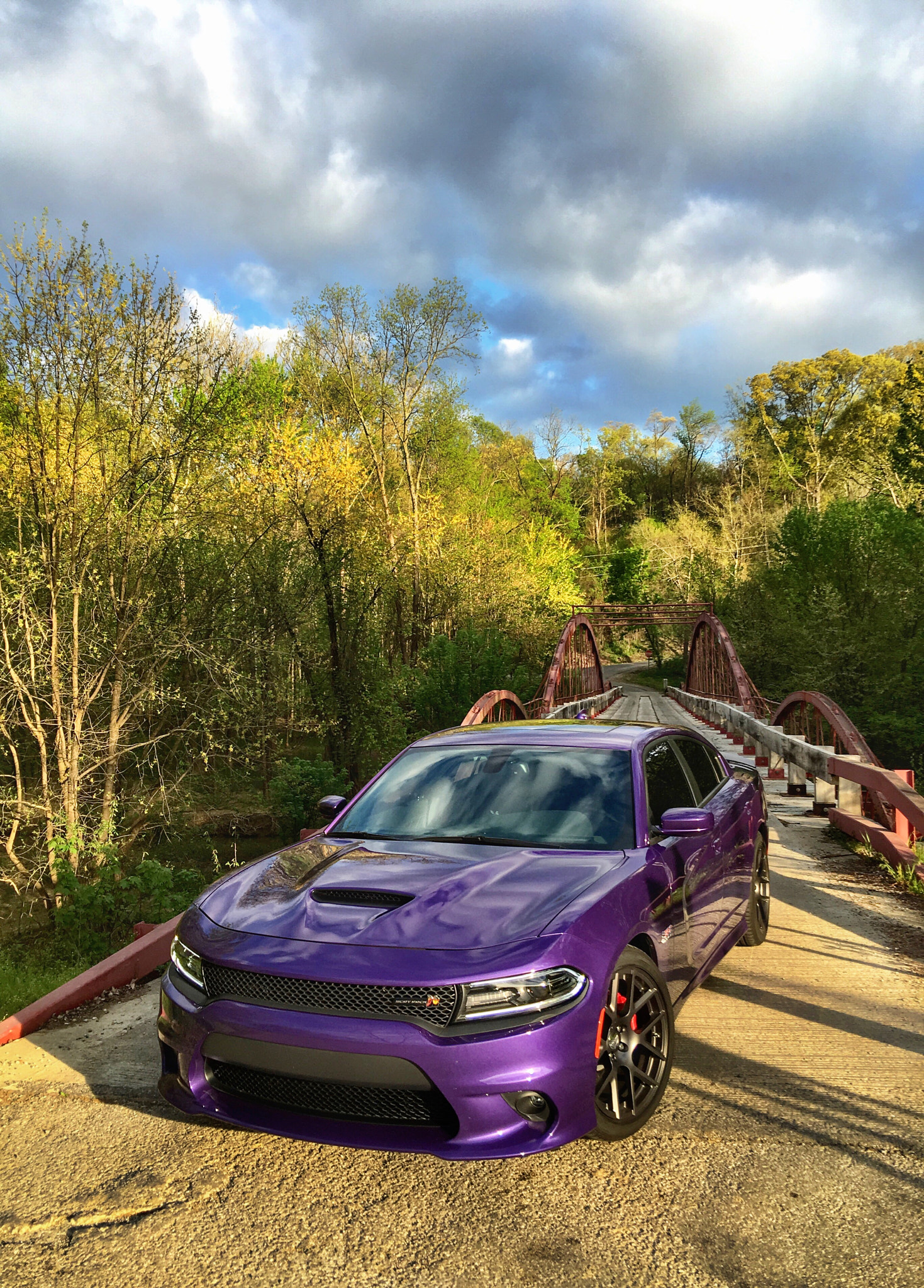 2016 Dodge Charger ScatPack in Plum Crazy Purple at Boner Bridge