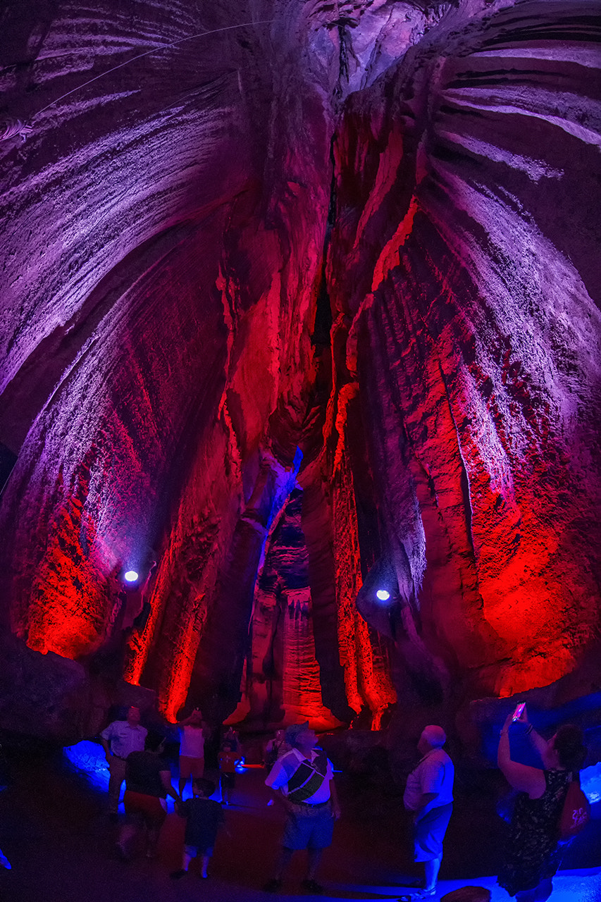 Nikon AF DX Fisheye-Nikkor 10.5mm F2.8G ED sample photo. Ruby falls cavern photography
