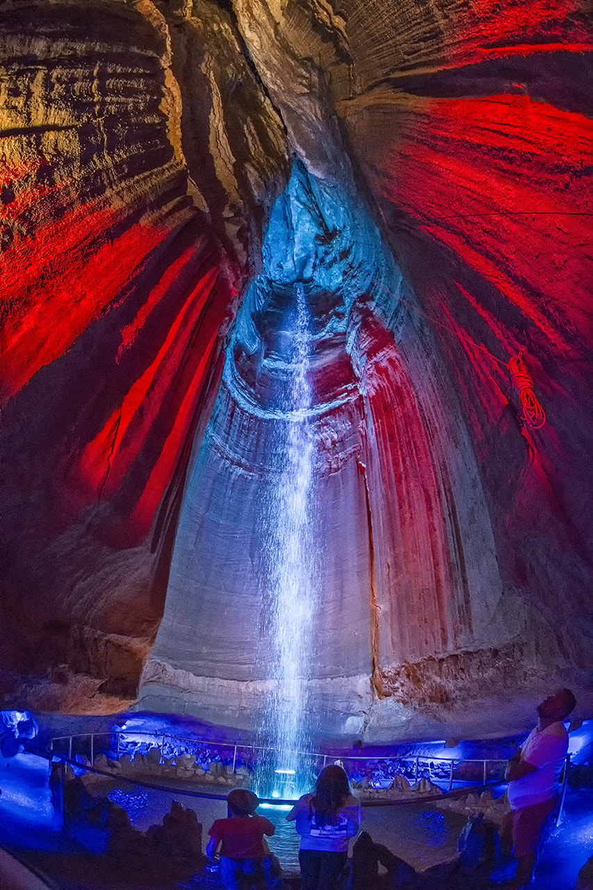 Nikon AF DX Fisheye-Nikkor 10.5mm F2.8G ED sample photo. Ruby falls cavern photography