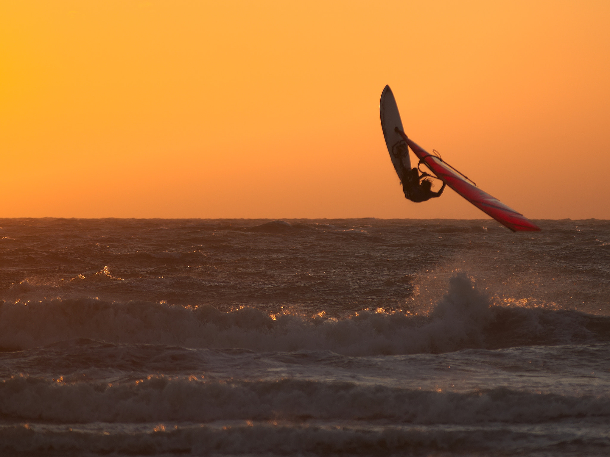 Nikon D3100 + Sigma 70-200mm F2.8 EX DG OS HSM sample photo. Surfing at sunset. photography