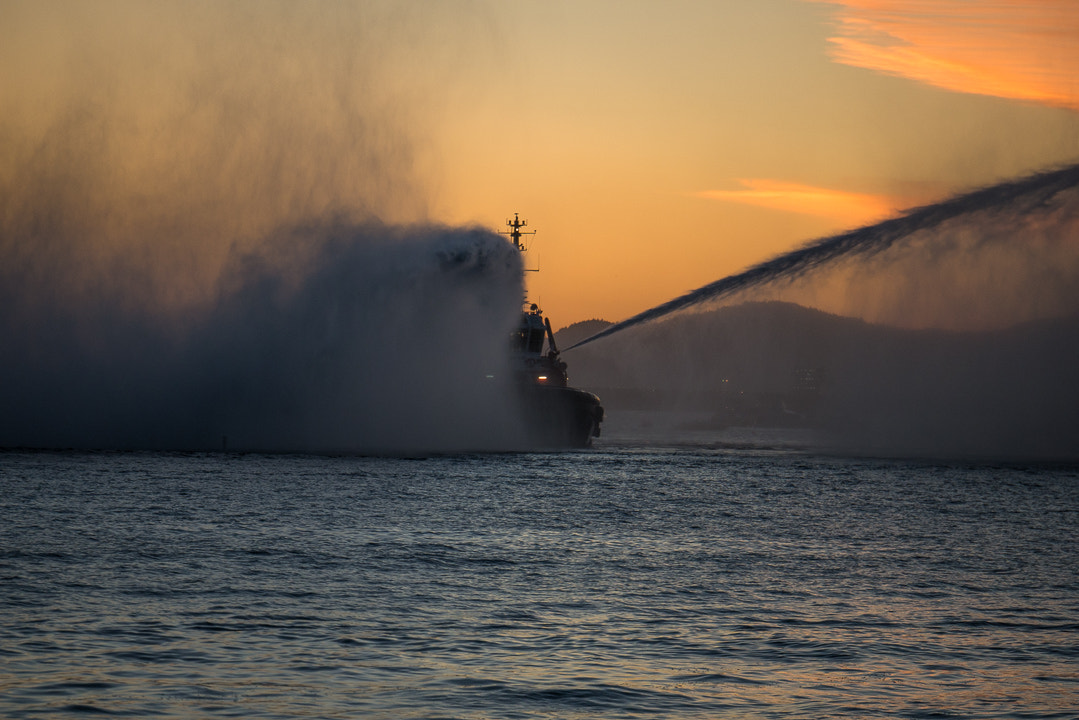 Panasonic Lumix G X Vario 35-100mm F2.8 OIS sample photo. Fireboat photography