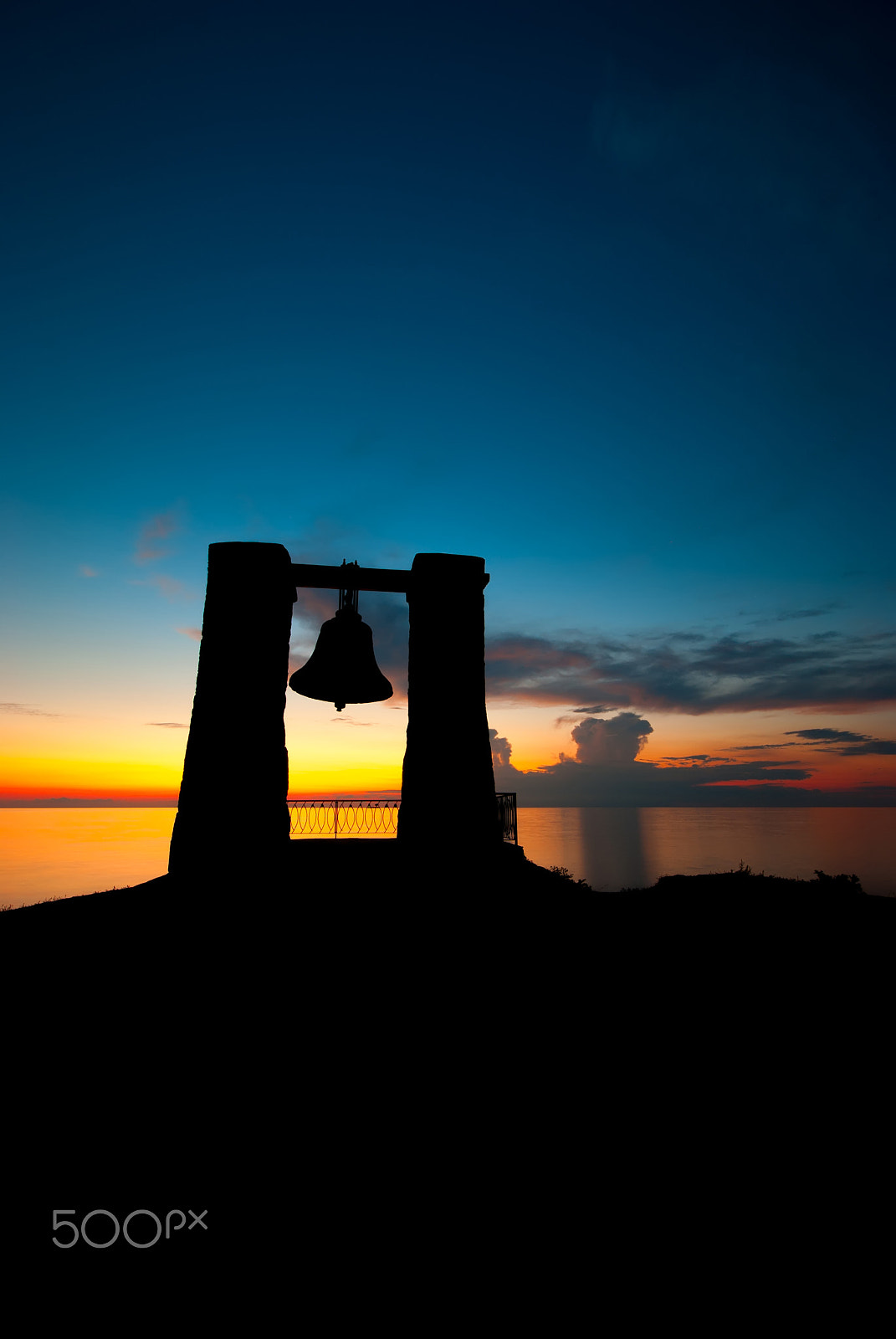 Pentax K200D sample photo. Chersonessos bell silhouette at sunset photography