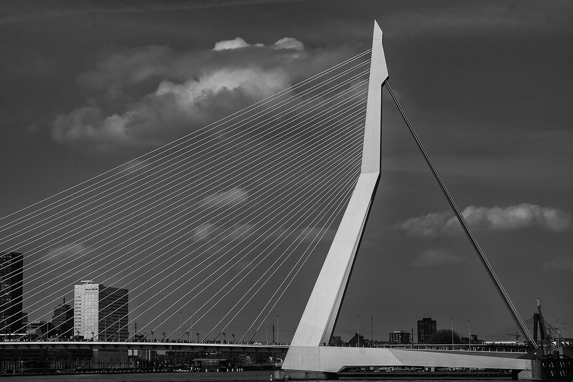 Pentax K-r sample photo. Rotterdam erasmusbrug photography