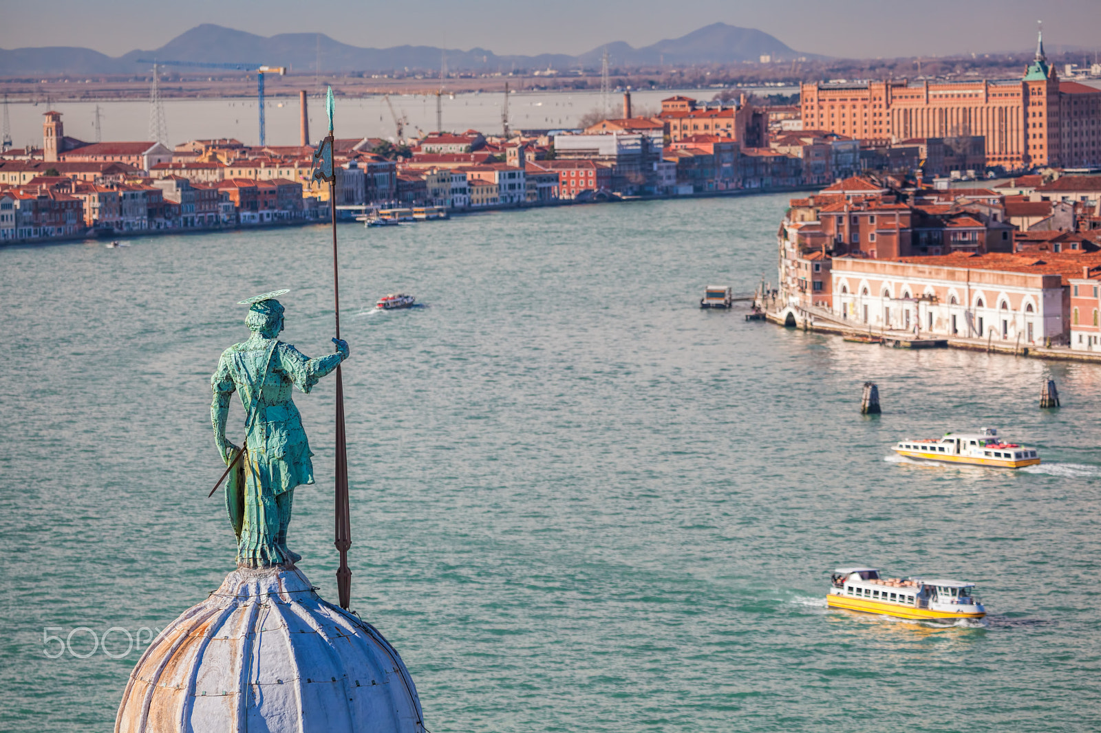 Canon EF 100-400mm F4.5-5.6L IS USM sample photo. Venice church against boats on canal in italy photography