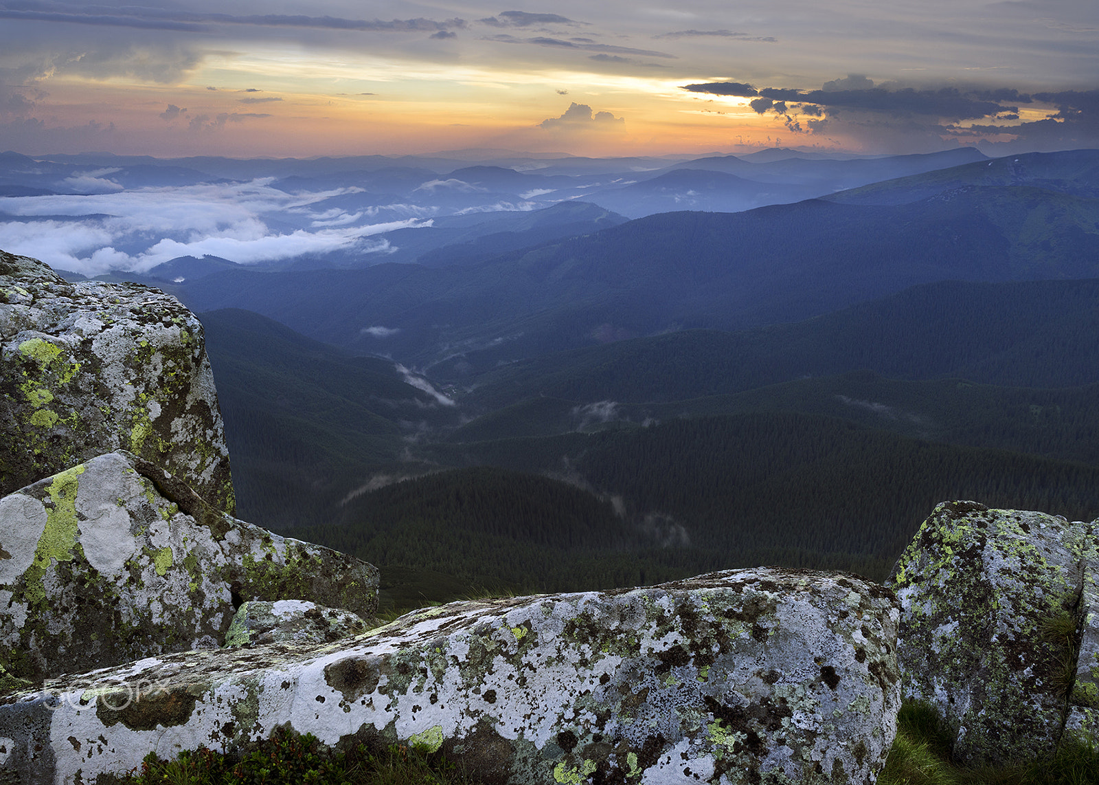 Sony a7R + Sony Distagon T* FE 35mm F1.4 ZA sample photo. Mountain slope in summer at sunset photography