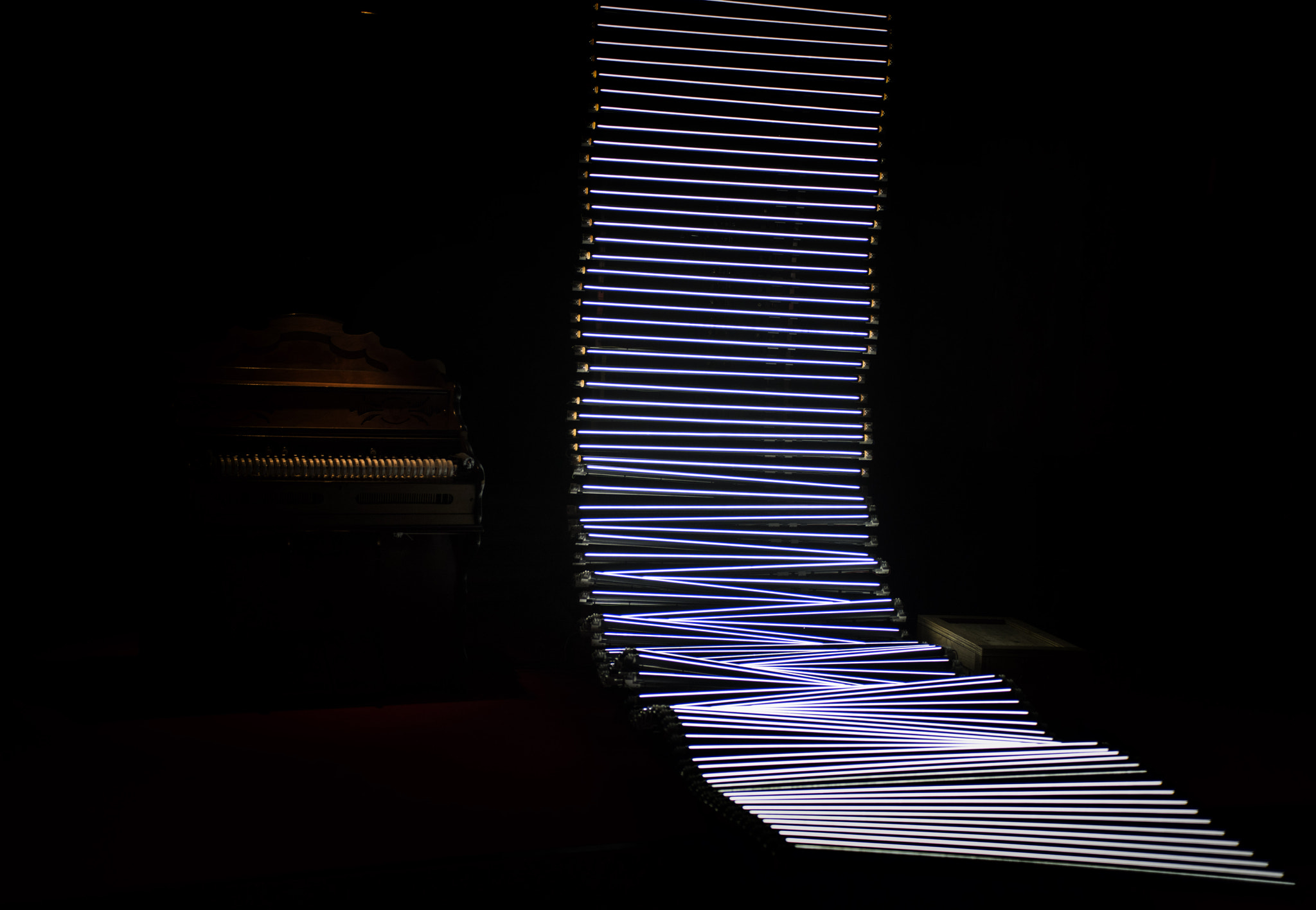 Nikon D810 + Sigma 24-70mm F2.8 EX DG Macro sample photo. From light to tunes, an installation in ljubljana photography