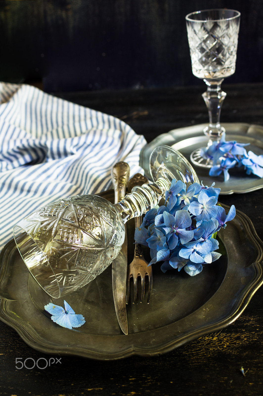 Sony SLT-A55 (SLT-A55V) sample photo. Hydrangea flowers and table setting photography