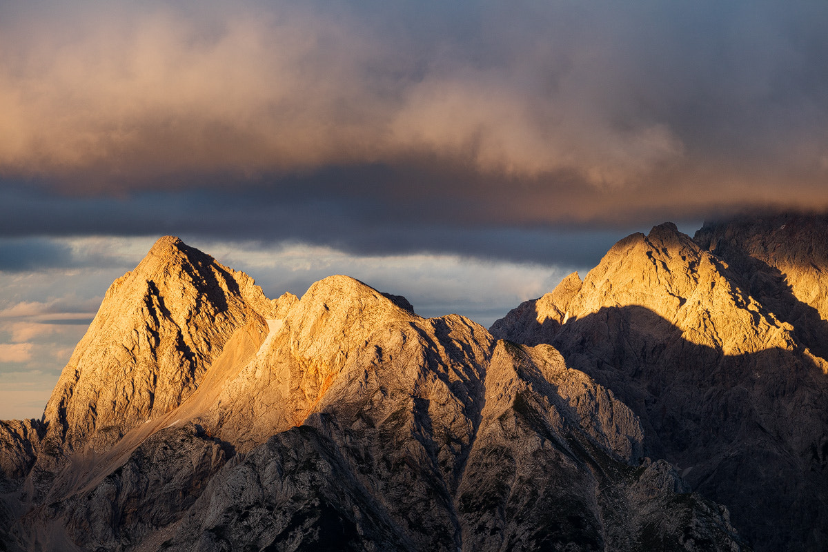 Canon EOS 5DS R + Canon EF 70-300mm F4-5.6L IS USM sample photo. Triglav sunset photography