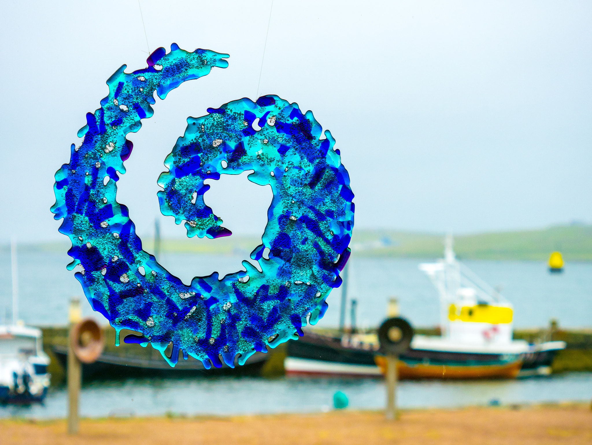 Panasonic Lumix DMC-GM1 sample photo. Glass art swirl at shetland museum photography