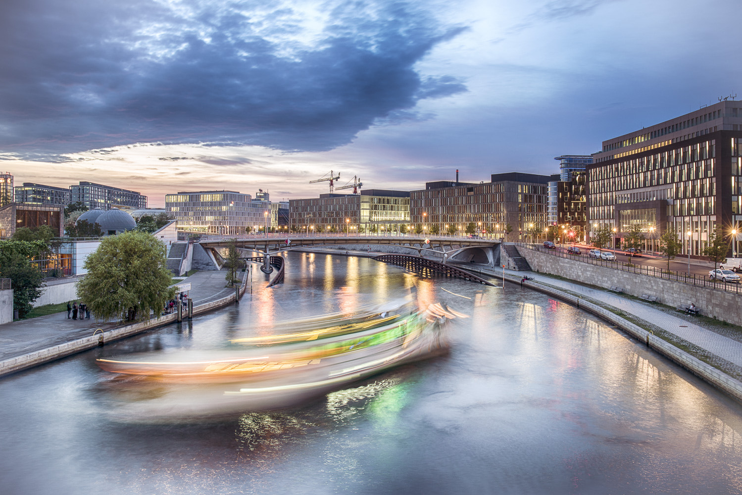 Sony a7R II + Canon EF 24-70mm F4L IS USM sample photo. Blue hour in berlin photography