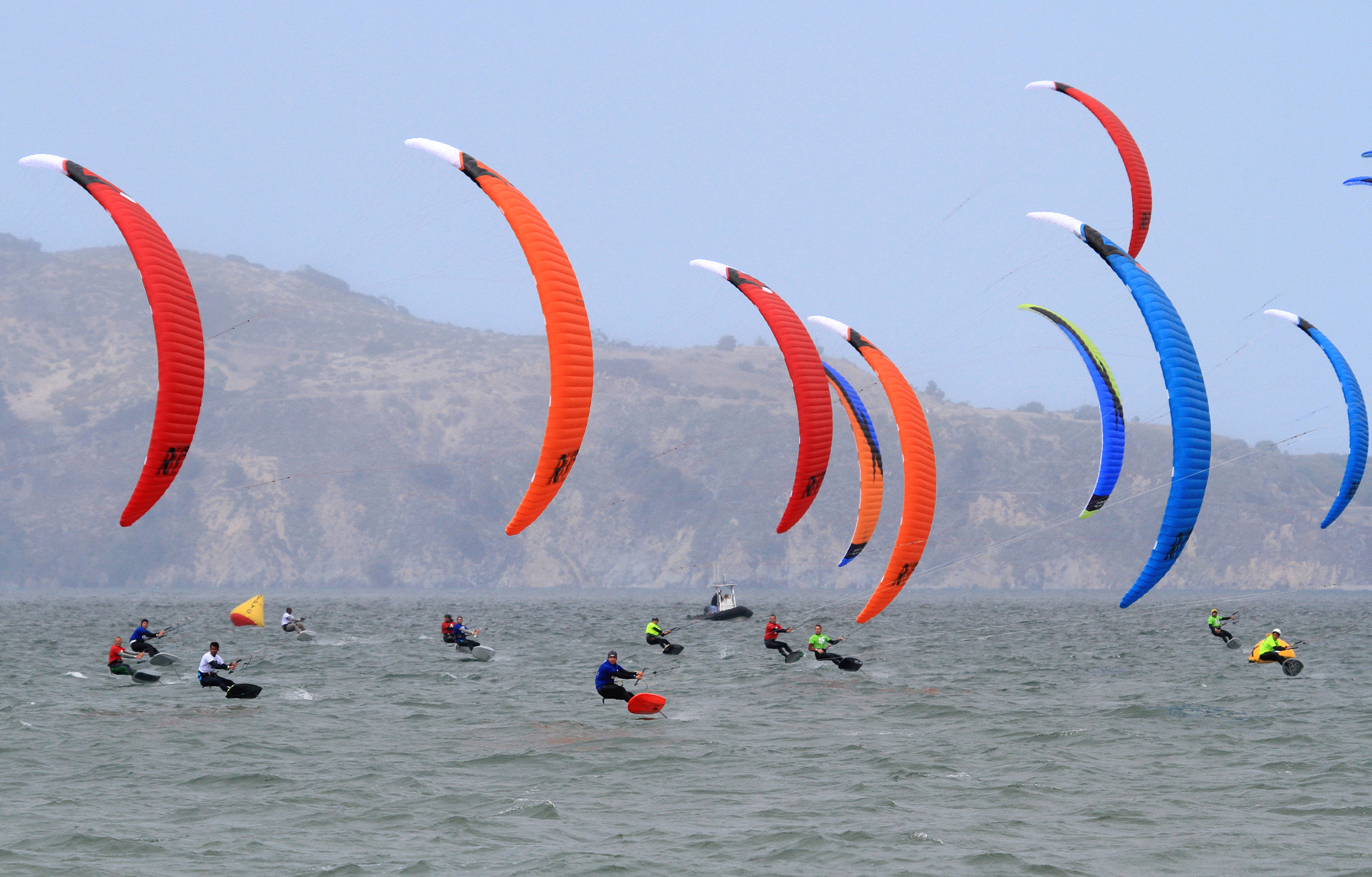 Canon EF 100-400mm F4.5-5.6L IS USM sample photo. Kite surfers in san francisco bay photography