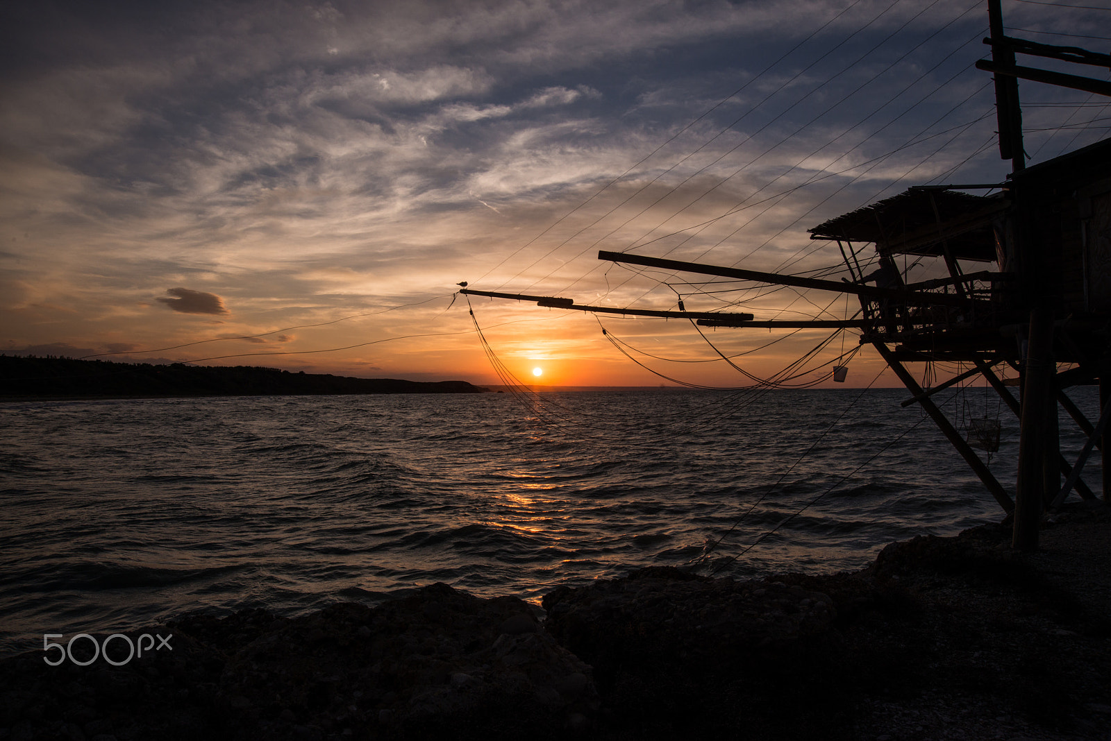 Nikon AF Nikkor 24-85mm F2.8-4D IF sample photo. Tramonto dal trabocco trimalcione di punta penna photography