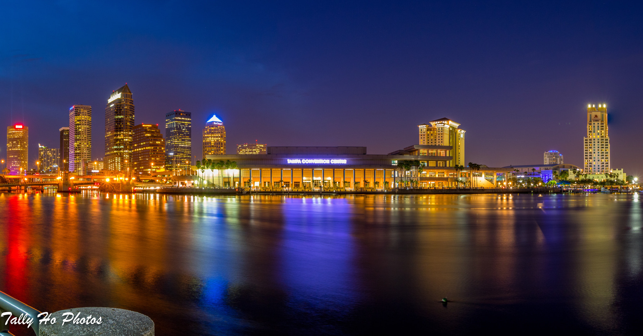 Canon EOS 760D (EOS Rebel T6s / EOS 8000D) sample photo. Panorama of downtown tampa after sunset. photography