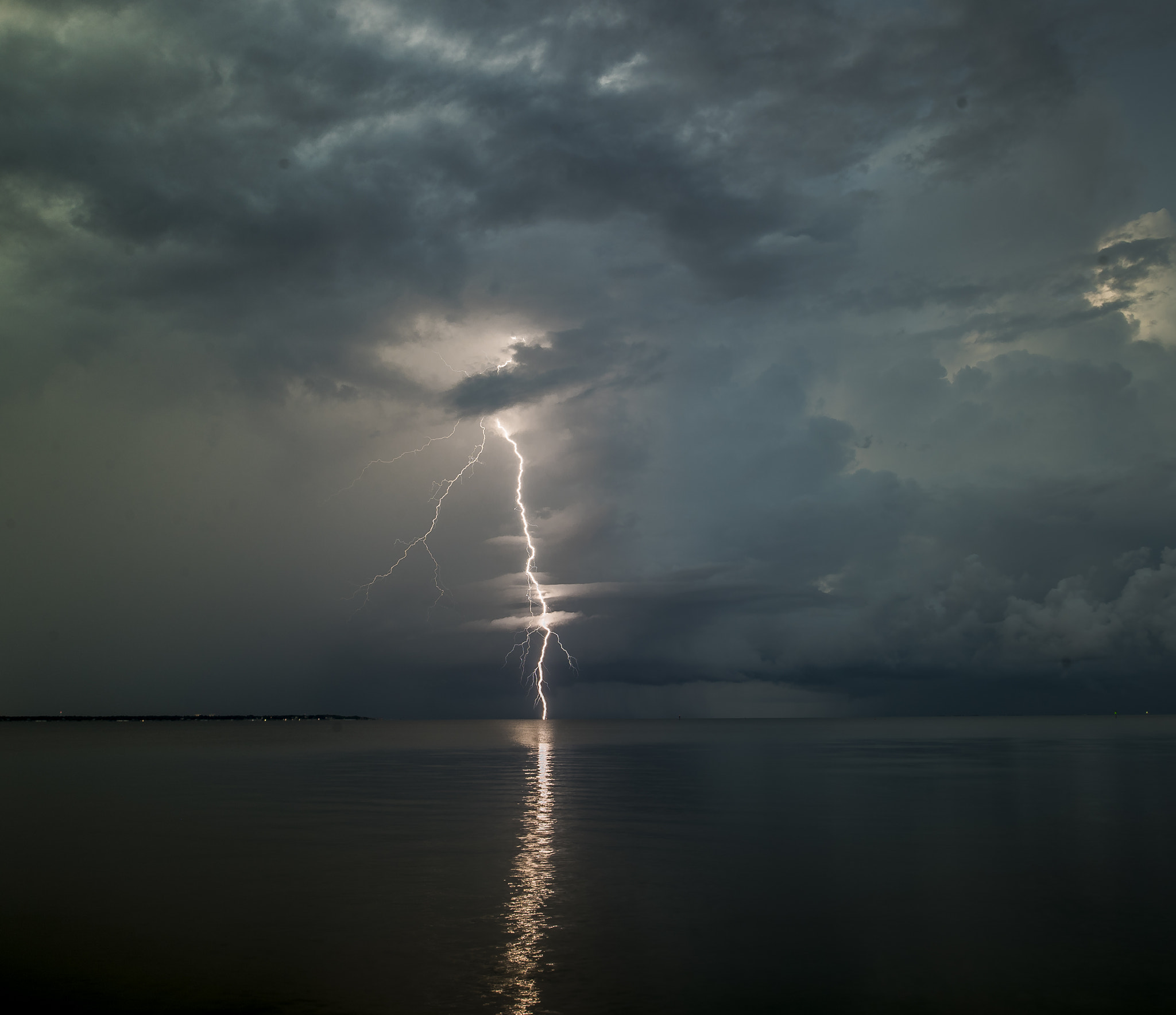 Nikon D750 + Nikon PC-E Nikkor 24mm F3.5D ED Tilt-Shift sample photo. Bay sunrise and lightning photography