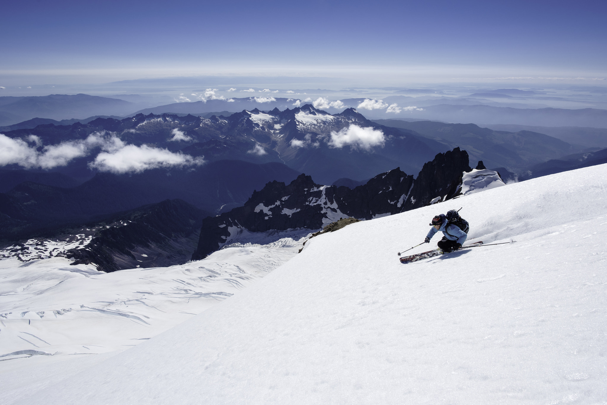 Samyang 12mm F2.8 ED AS NCS Fisheye sample photo. Summer skiing in august photography