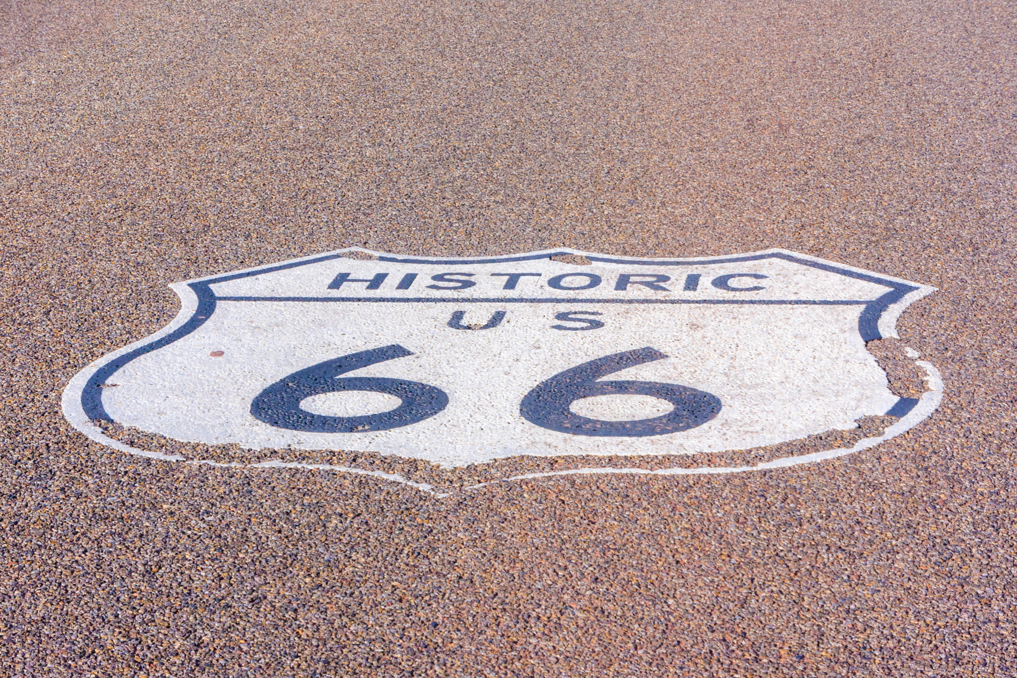 Canon EOS 40D + Tamron 16-300mm F3.5-6.3 Di II VC PZD Macro sample photo. Route 66 road marking photography
