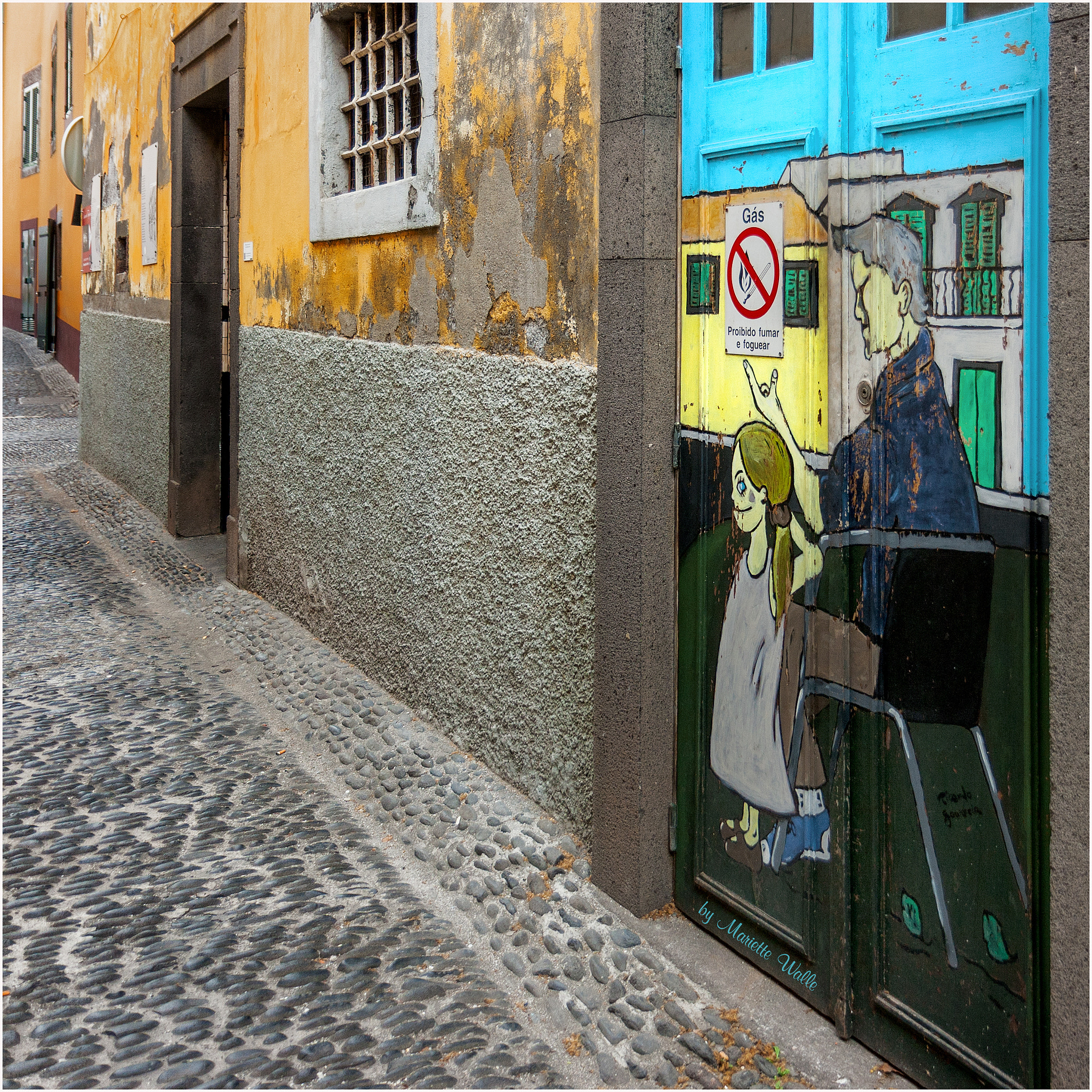 Canon EOS 400D (EOS Digital Rebel XTi / EOS Kiss Digital X) sample photo. An cobbled alley in funchal photography