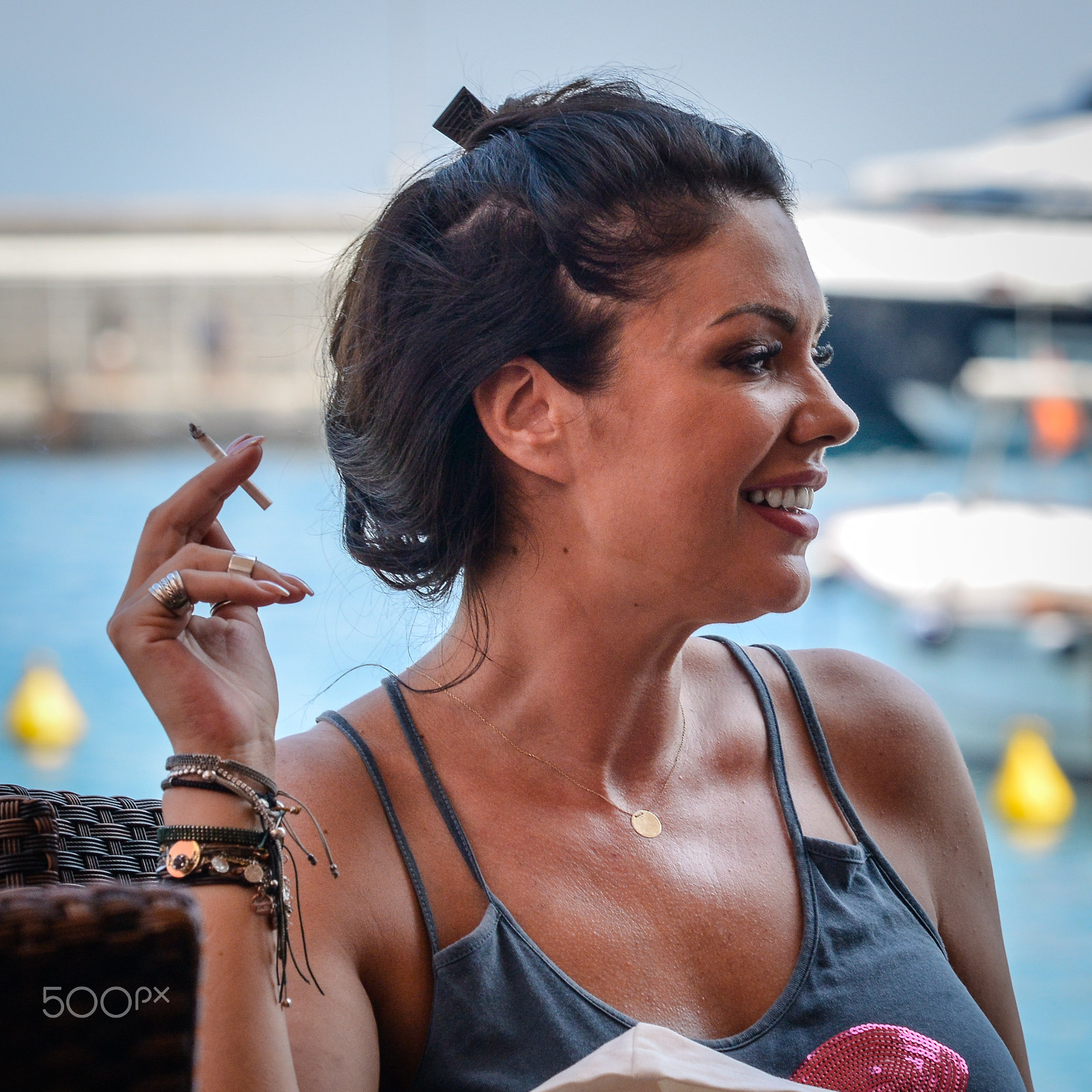 Sigma 150mm F2.8 EX DG Macro HSM sample photo. Stolen candid shot of a beautiful woman photography