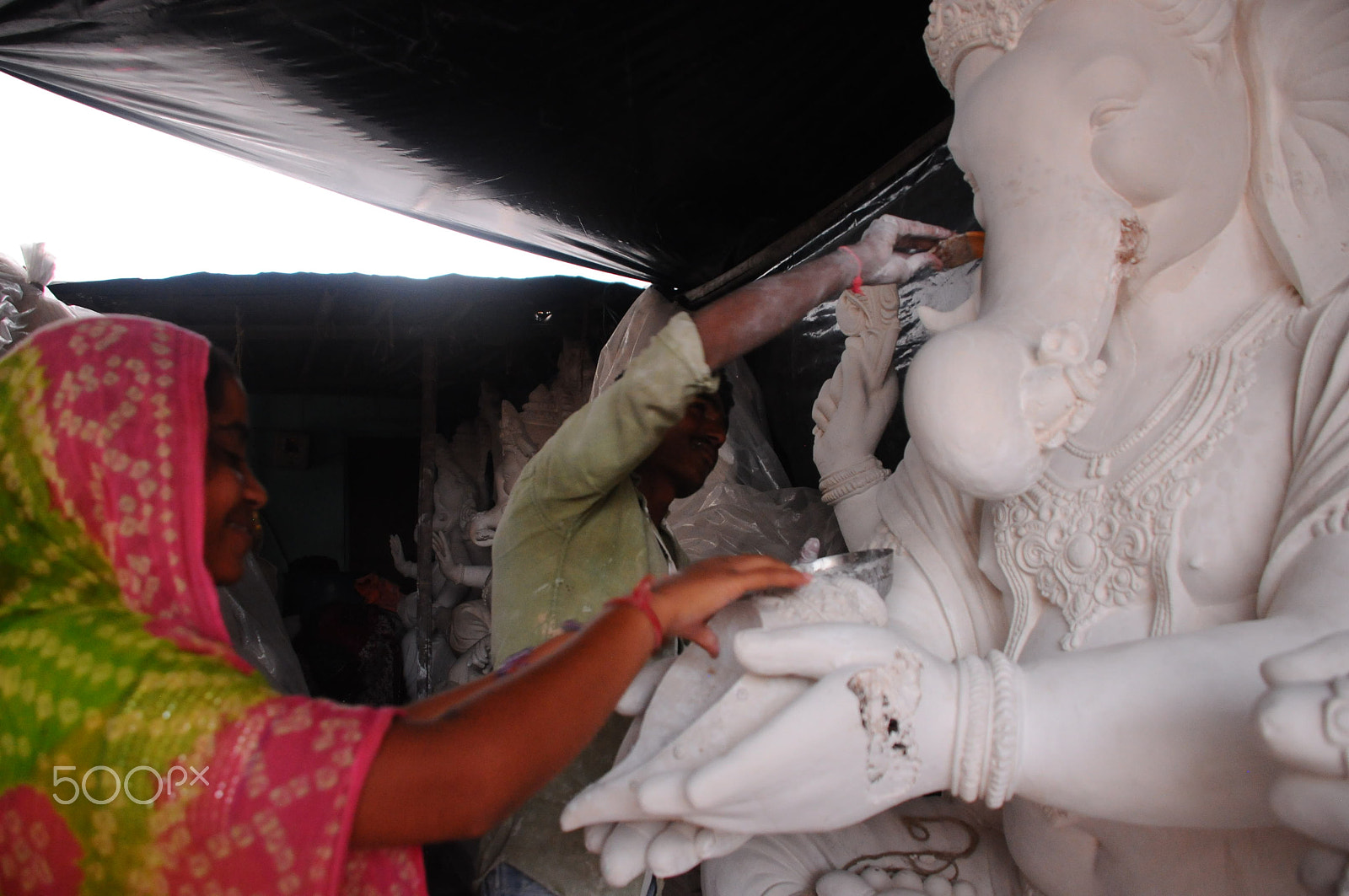 Nikon D300 sample photo. Making lord ganesha photography