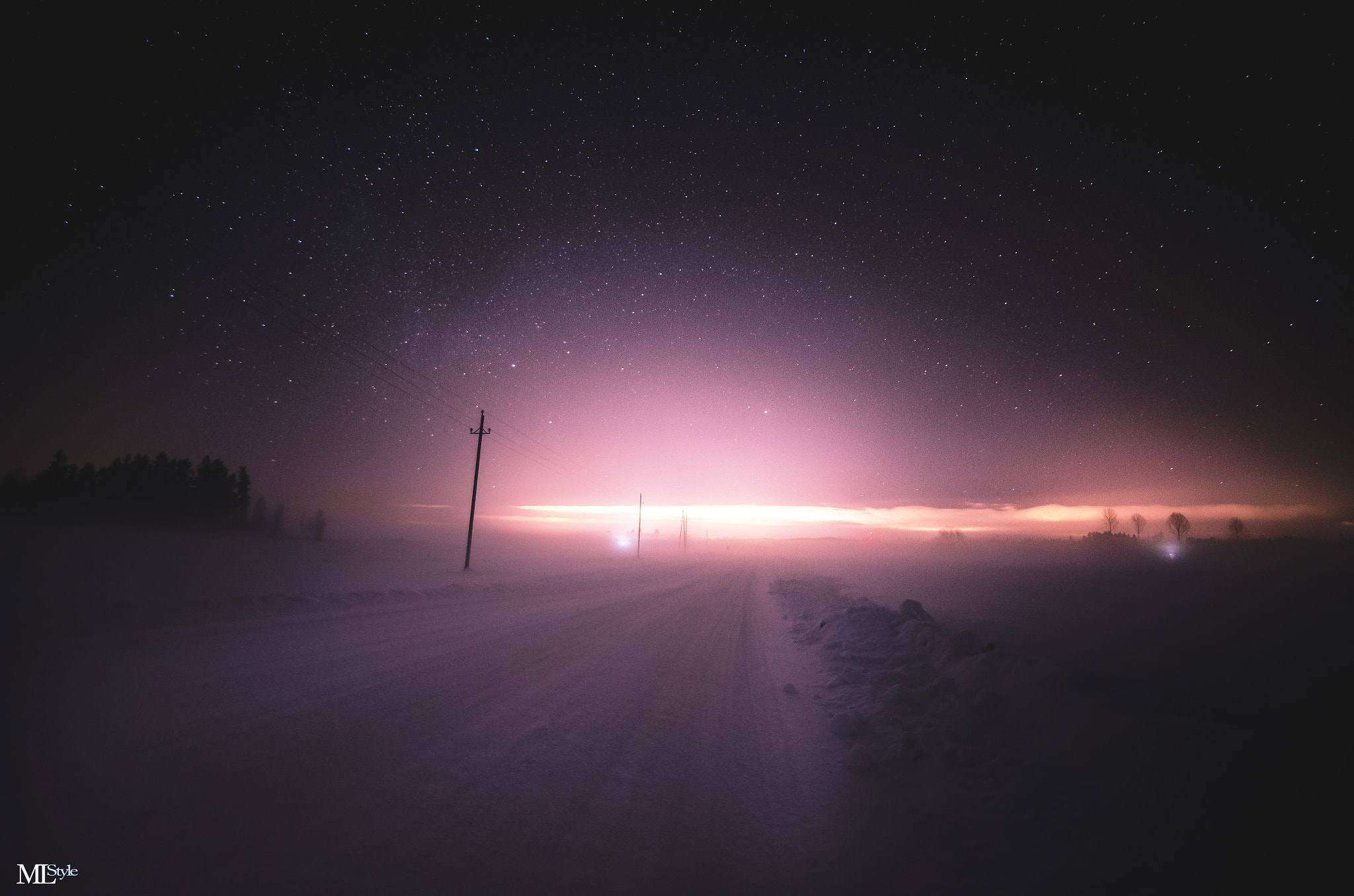 Samyang 14mm F2.8 ED AS IF UMC sample photo. Winter night haze photography