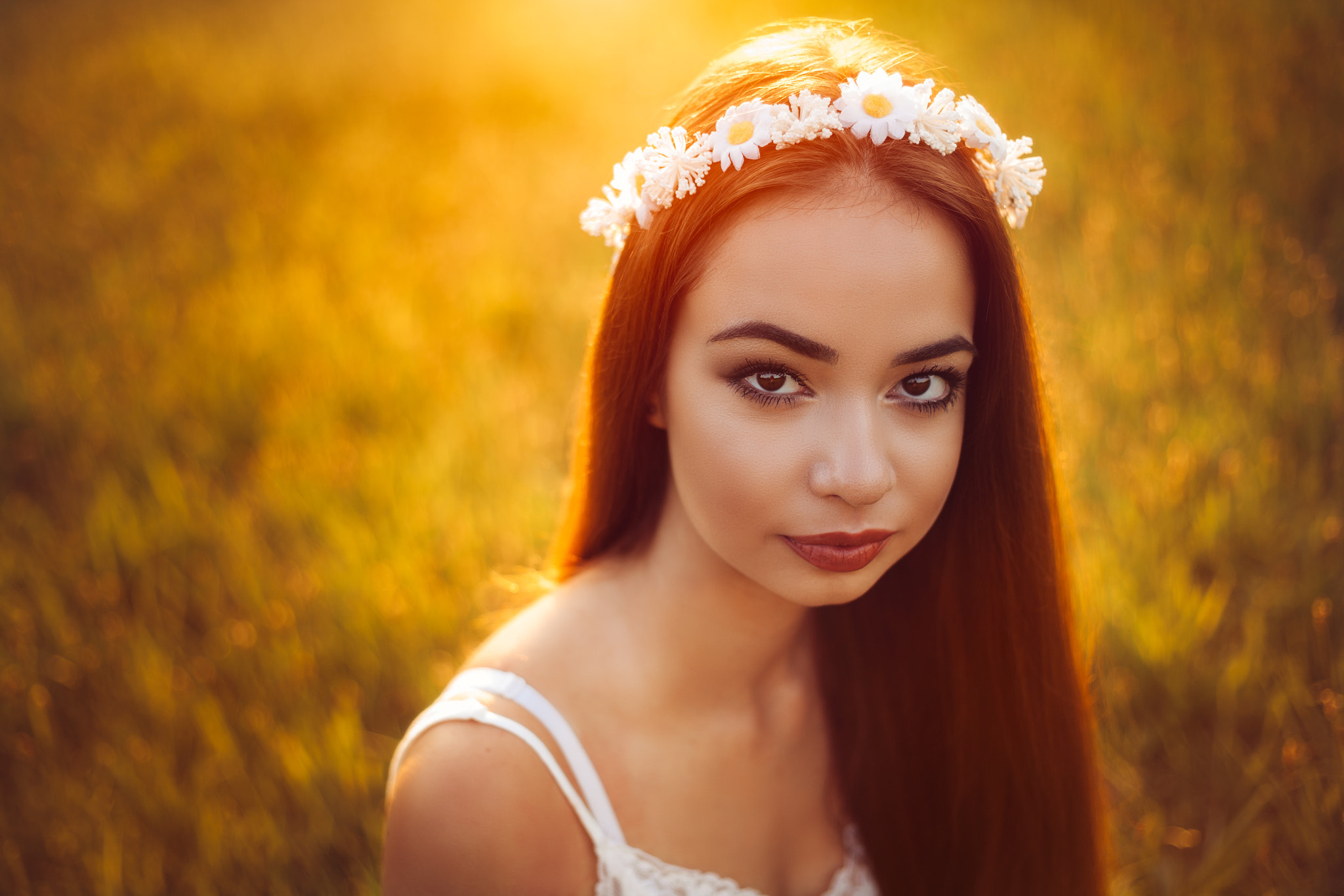 Canon EOS 5D + Canon EF 50mm F1.8 II sample photo. Portrait at sunset (sara) photography