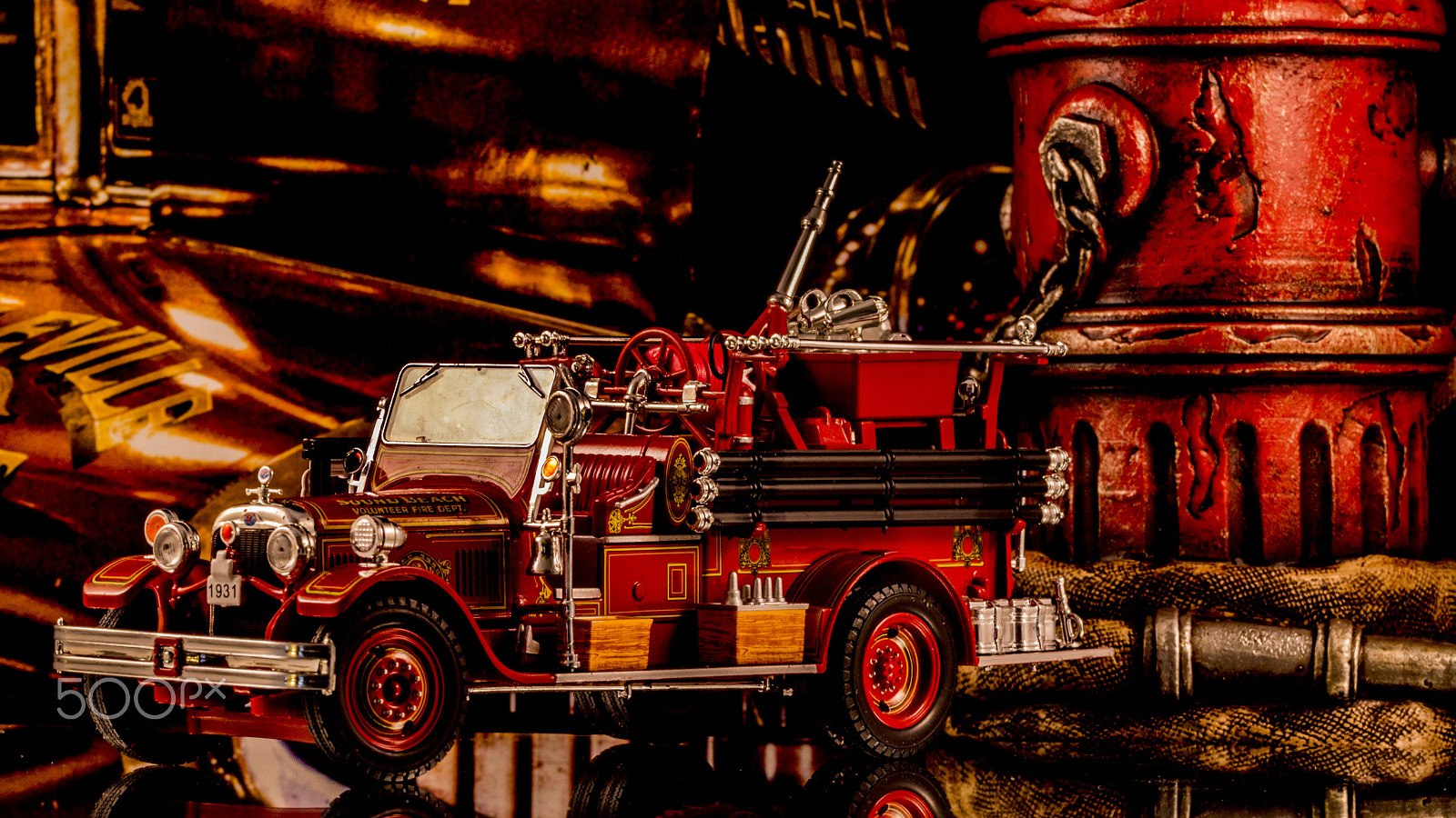 Sony SLT-A65 (SLT-A65V) + 105mm F2.8 sample photo. Firetruck still life photography