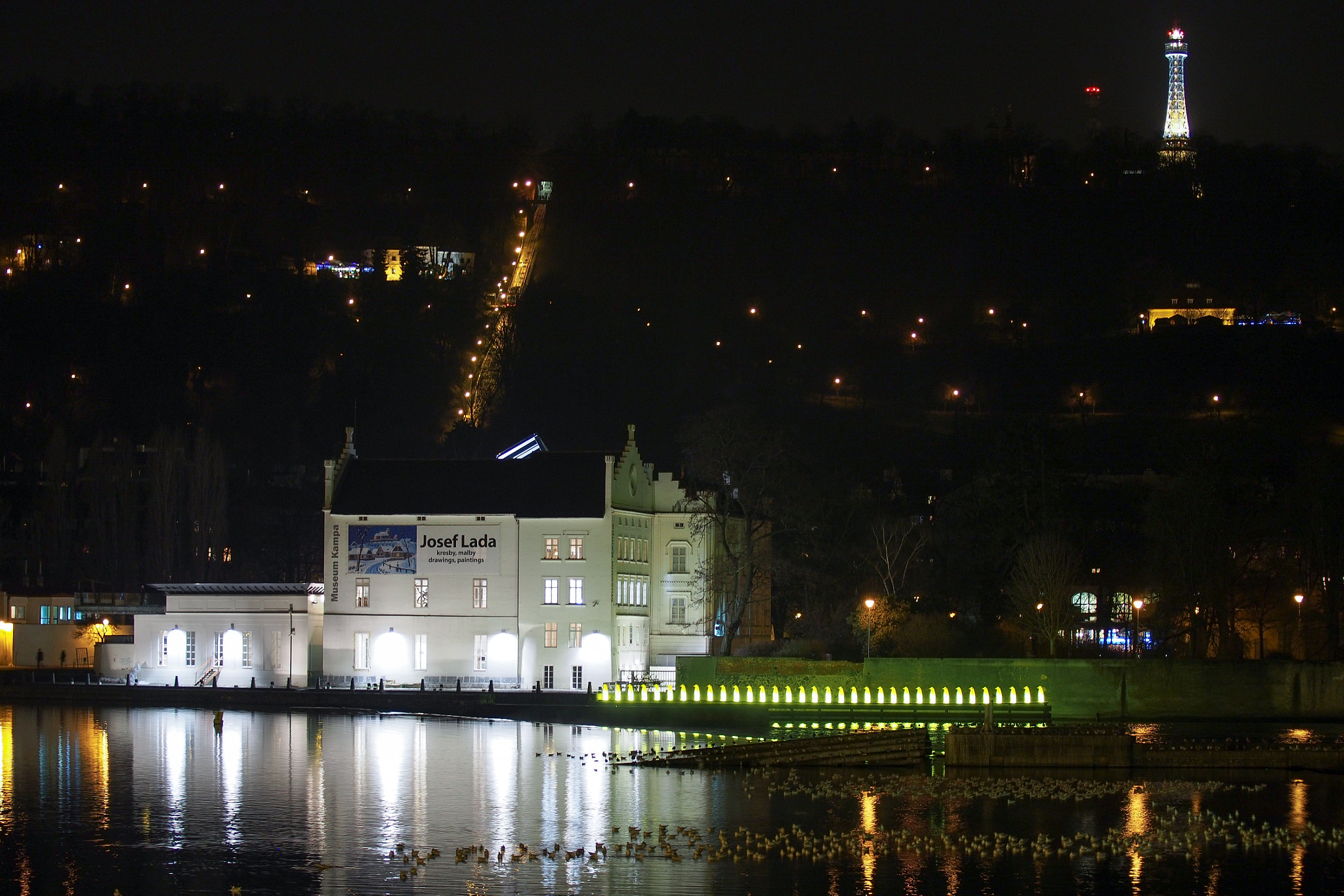 Olympus OM-D E-M5 sample photo. Prague - petřín and kampa at night photography